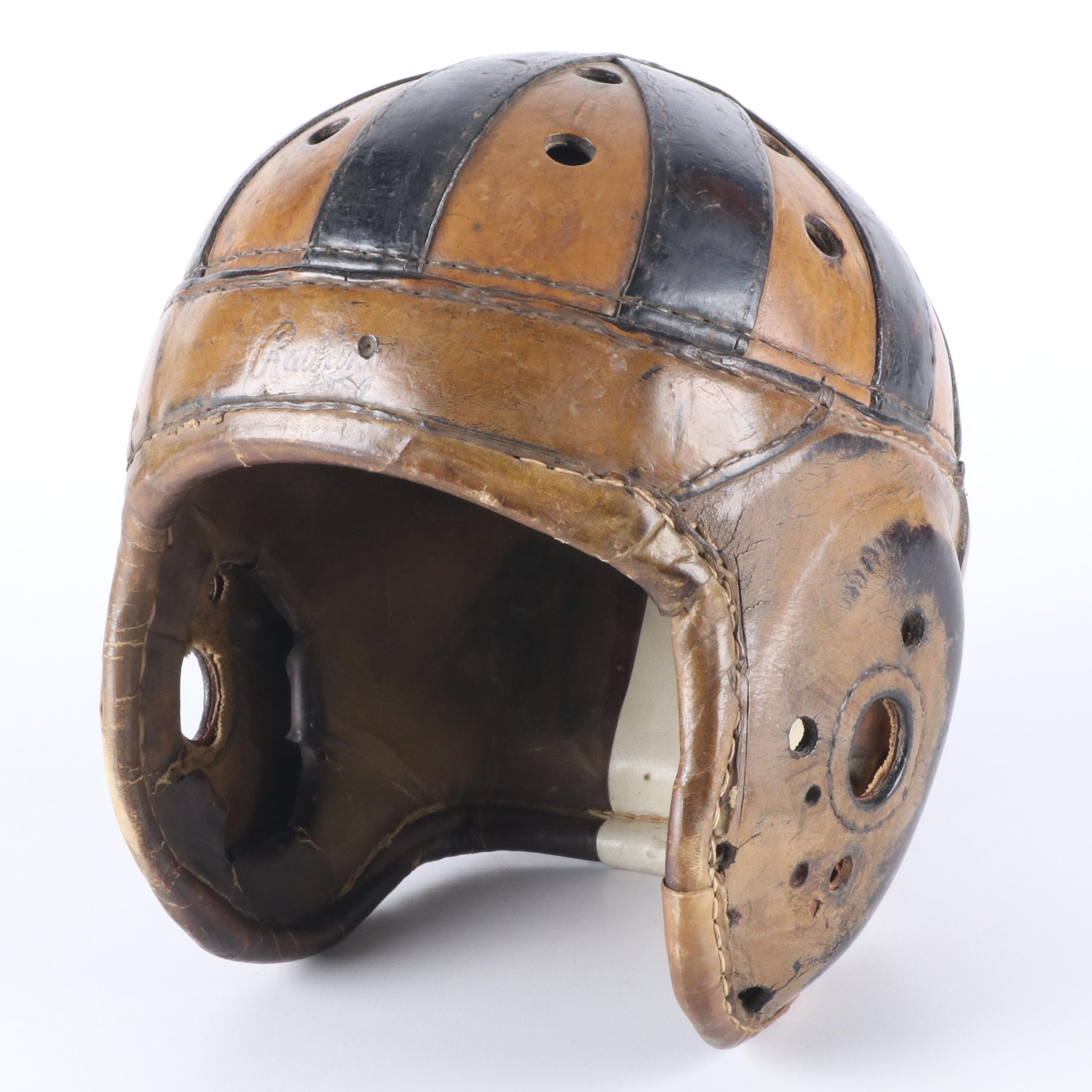 1930s Rawlings Leather Football Helmet, Size 6
