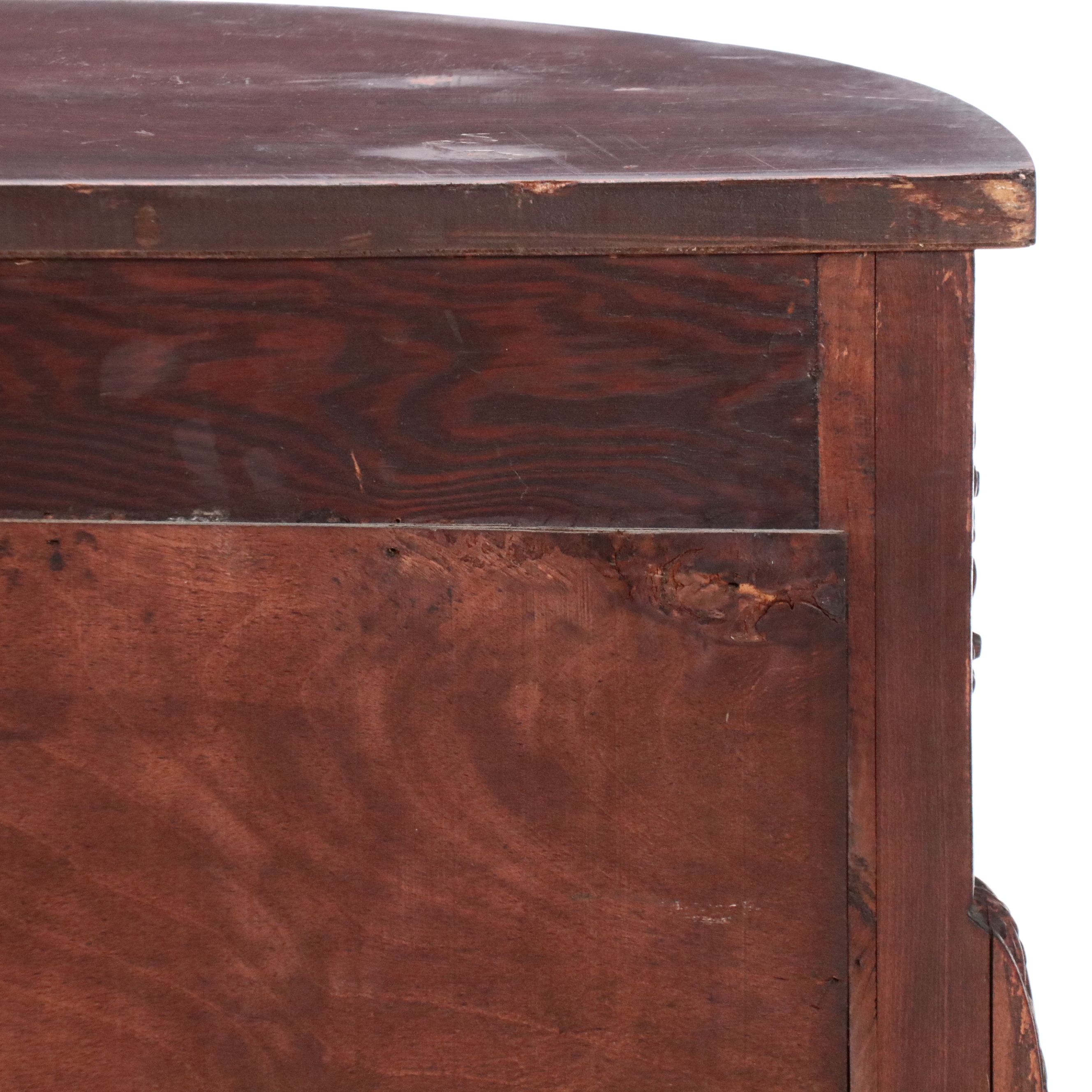 Louis XVI Style Mahogany Vitrine Sideboard with Mirrored Side Galleries