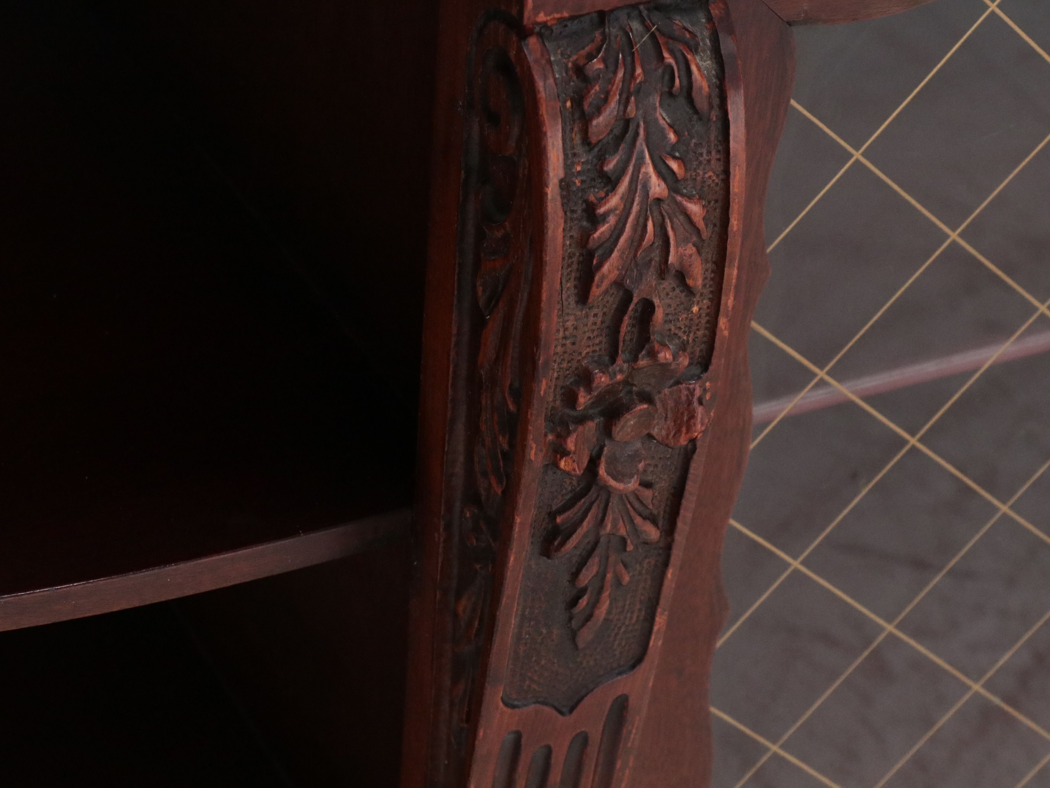 Louis XVI Style Mahogany Vitrine Sideboard with Mirrored Side Galleries