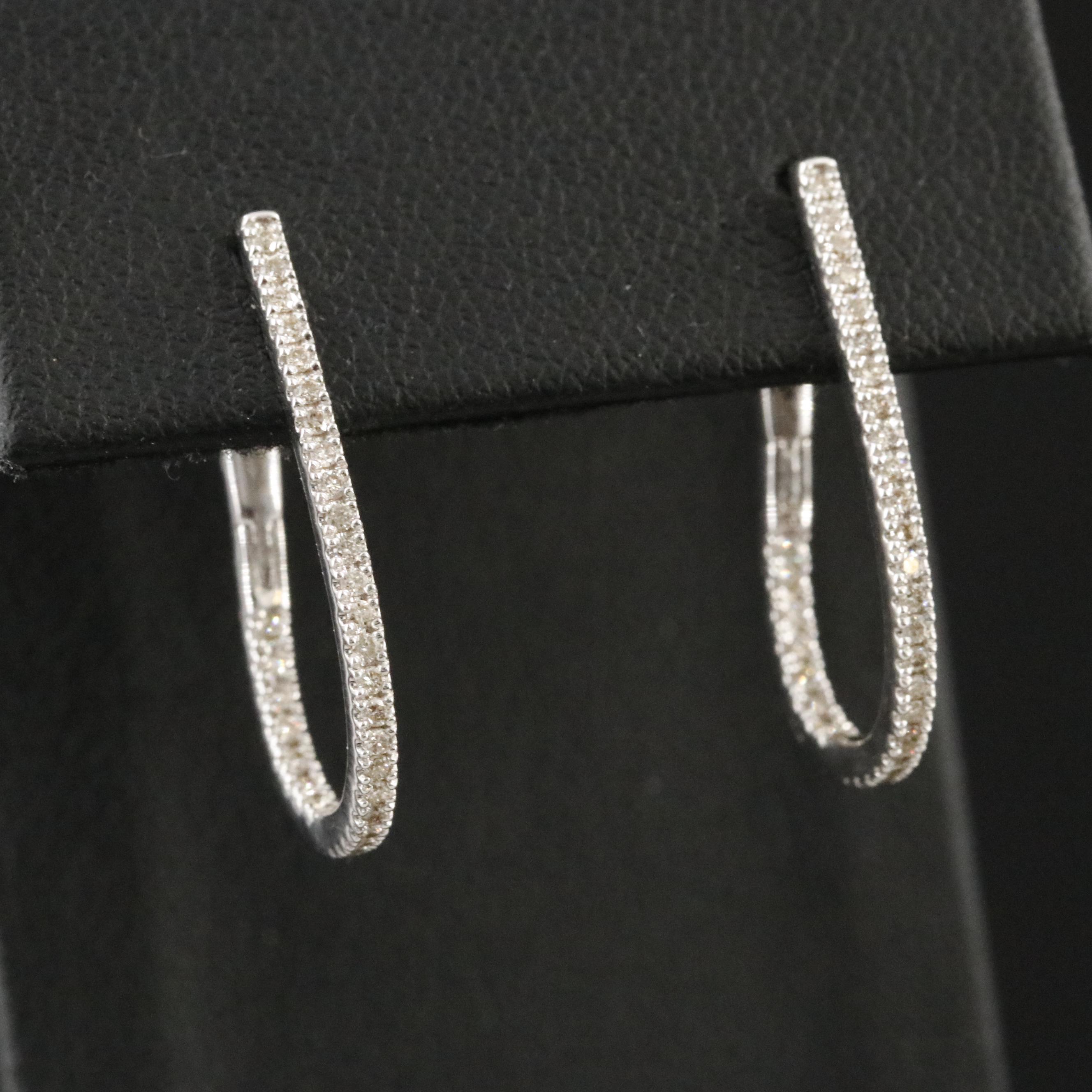 14K 0.31 CTW Diamond Inside-Out Hoops