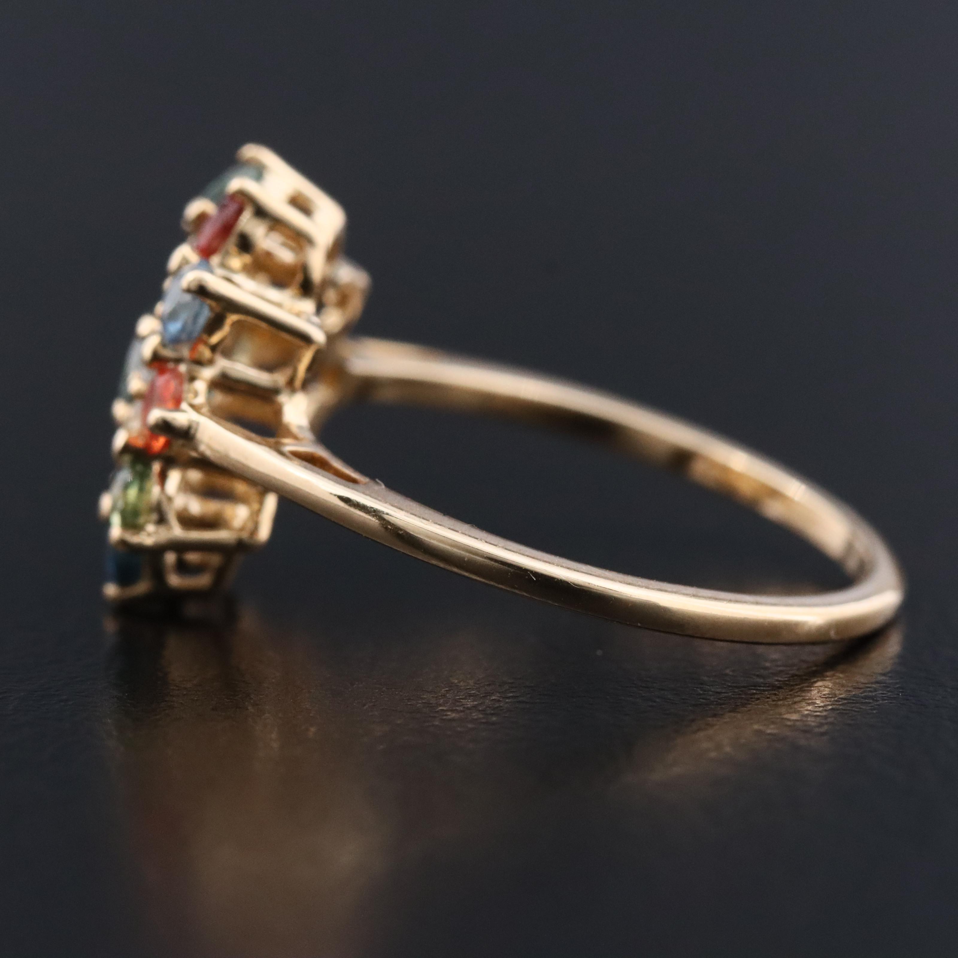 14K Multicolored Sapphire Ring