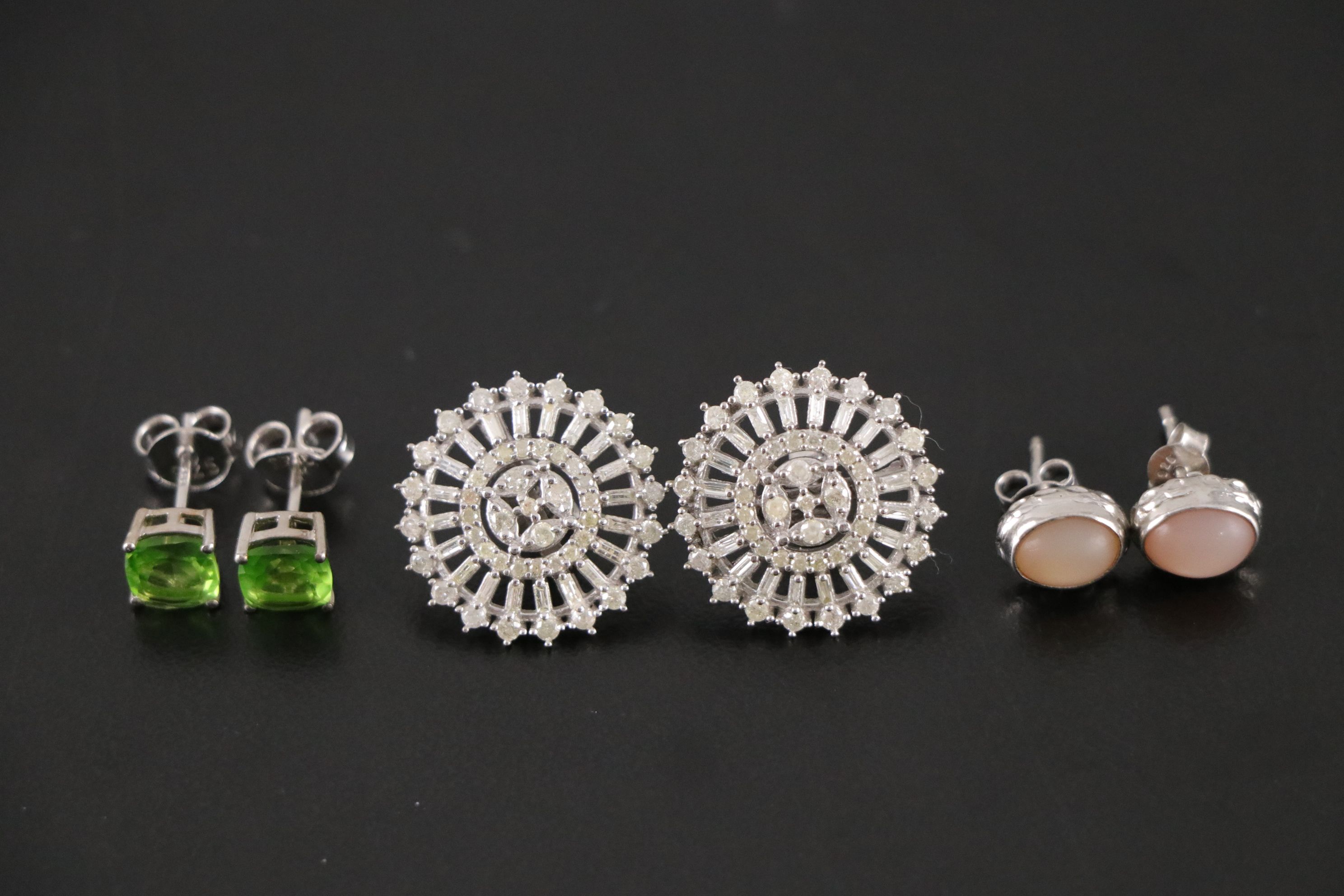 14 Assorted Sterling Silver Rings, Necklaces and Earrings