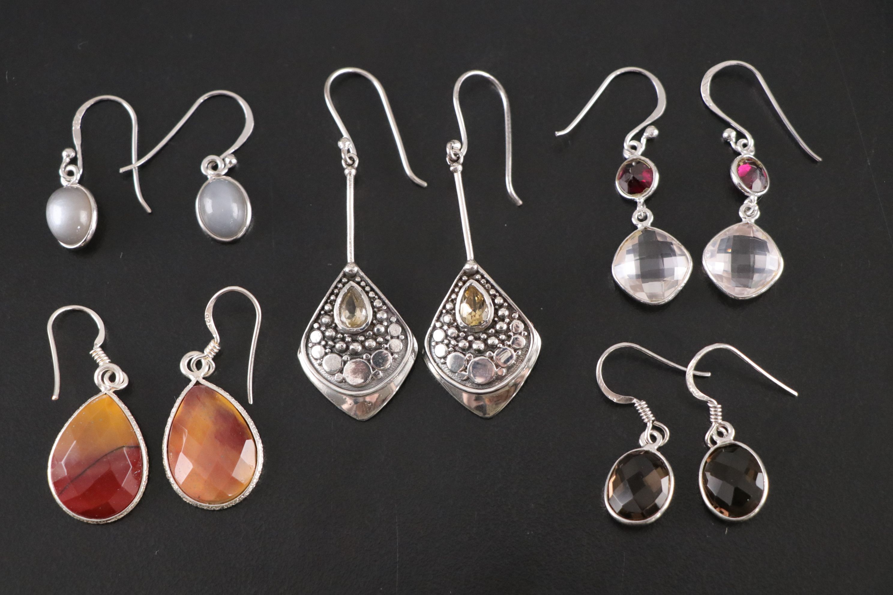 14 Assorted Sterling Silver Rings, Necklaces and Earrings