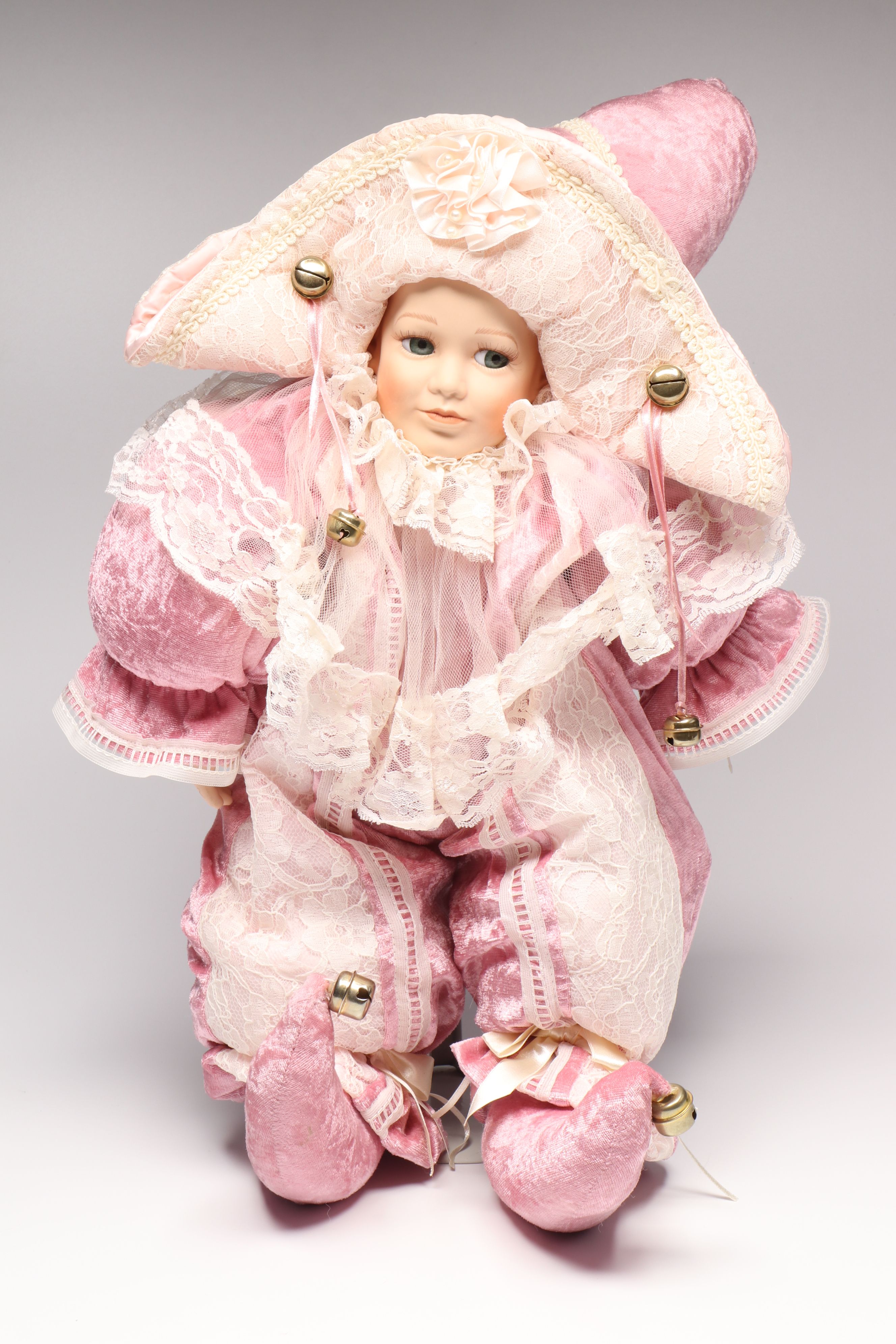 House of Lloyd "Dancing Pierrot Doll" with Other Jester and Bridal Dolls