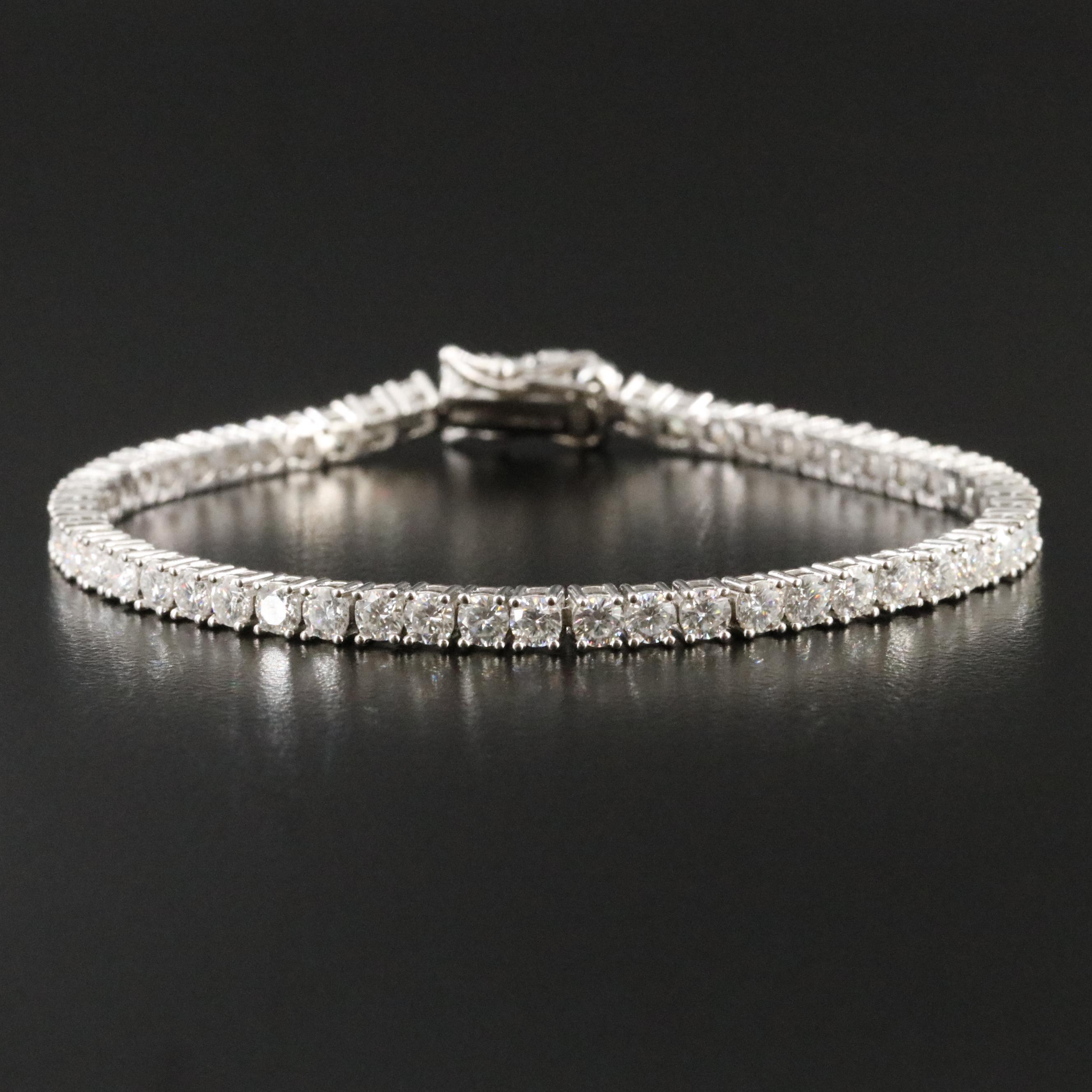 Sterling Moissanite Line Bracelet