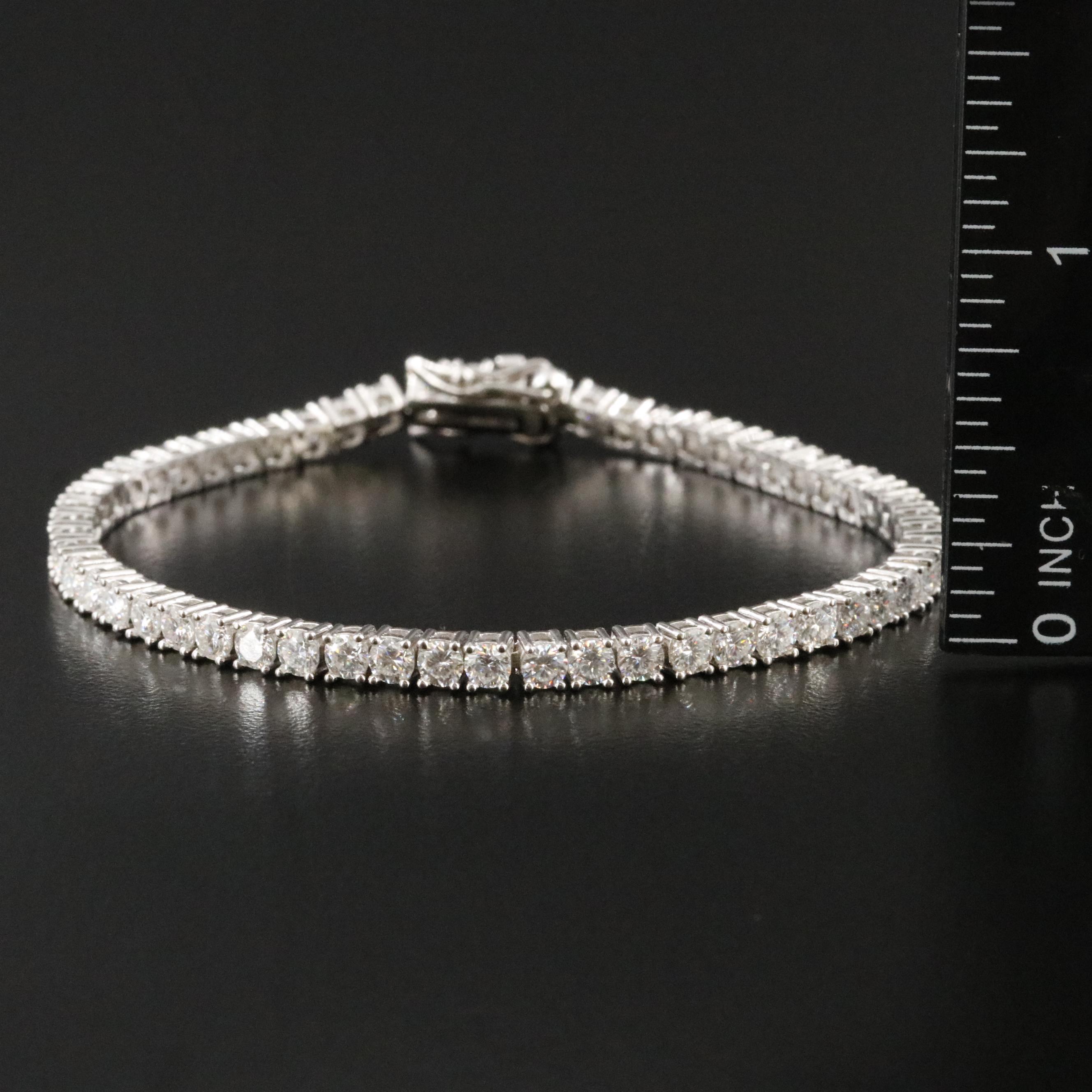 Sterling Moissanite Line Bracelet