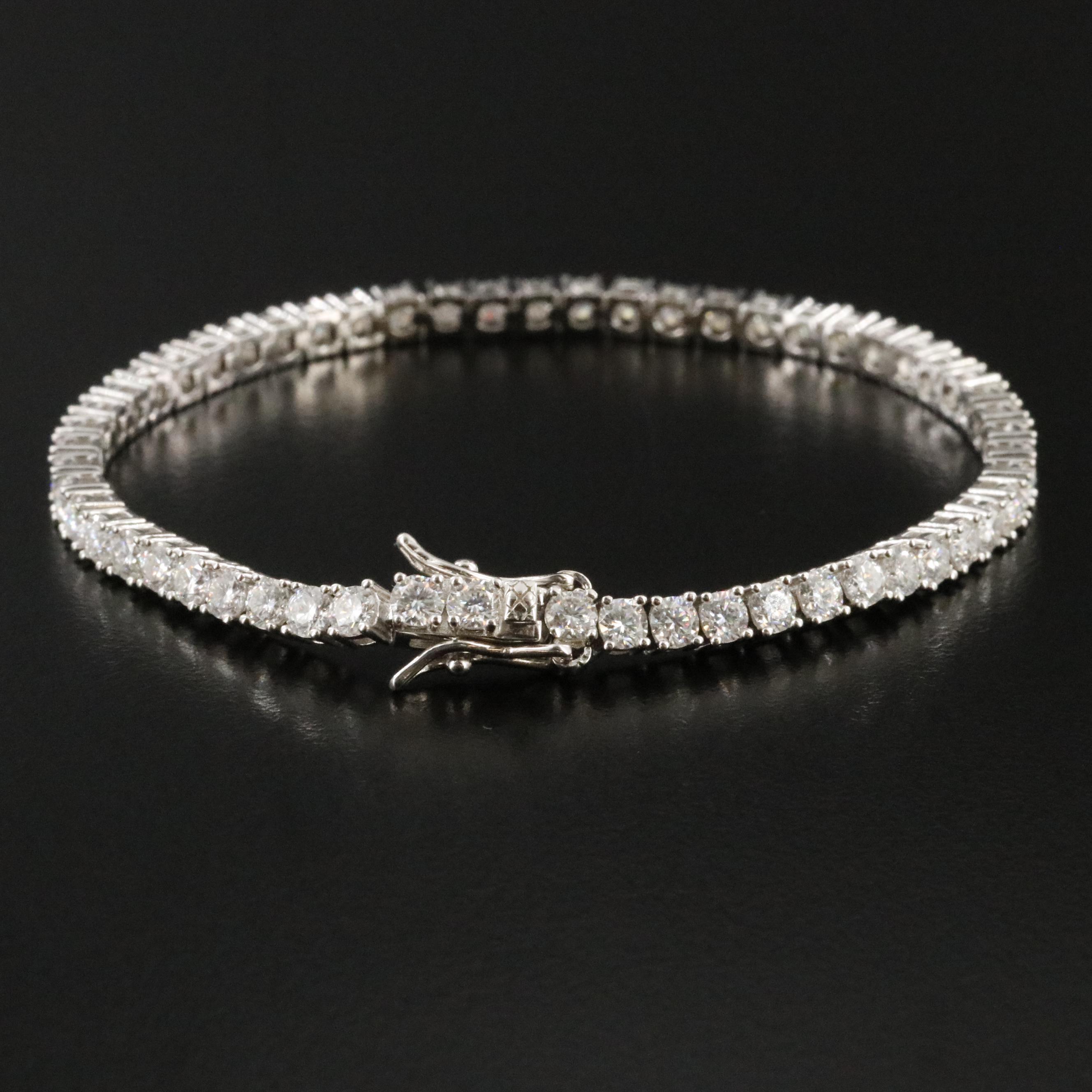 Sterling Moissanite Line Bracelet