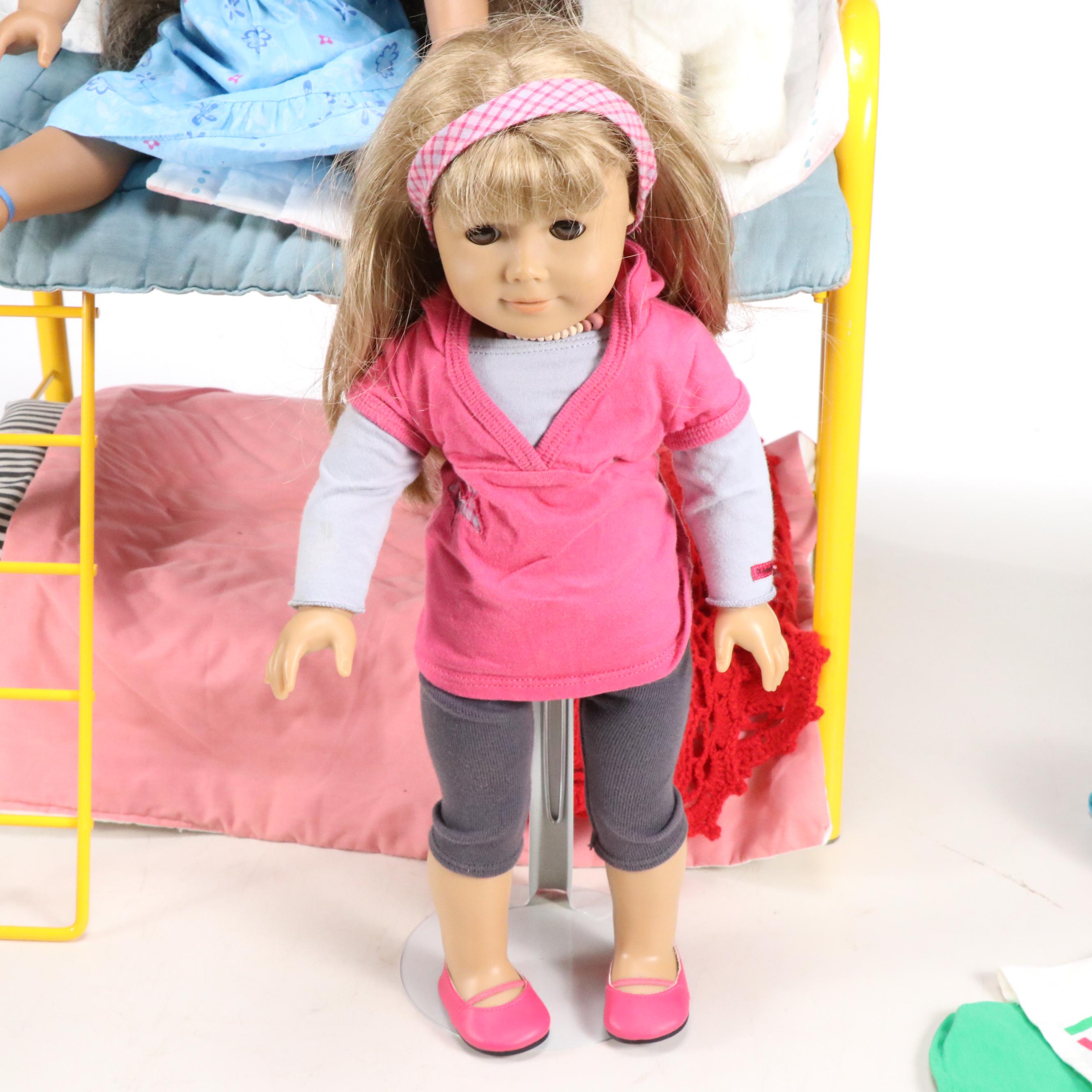 American Girl Dolls with Bunk Bed, Companion Pets, and More Accessories