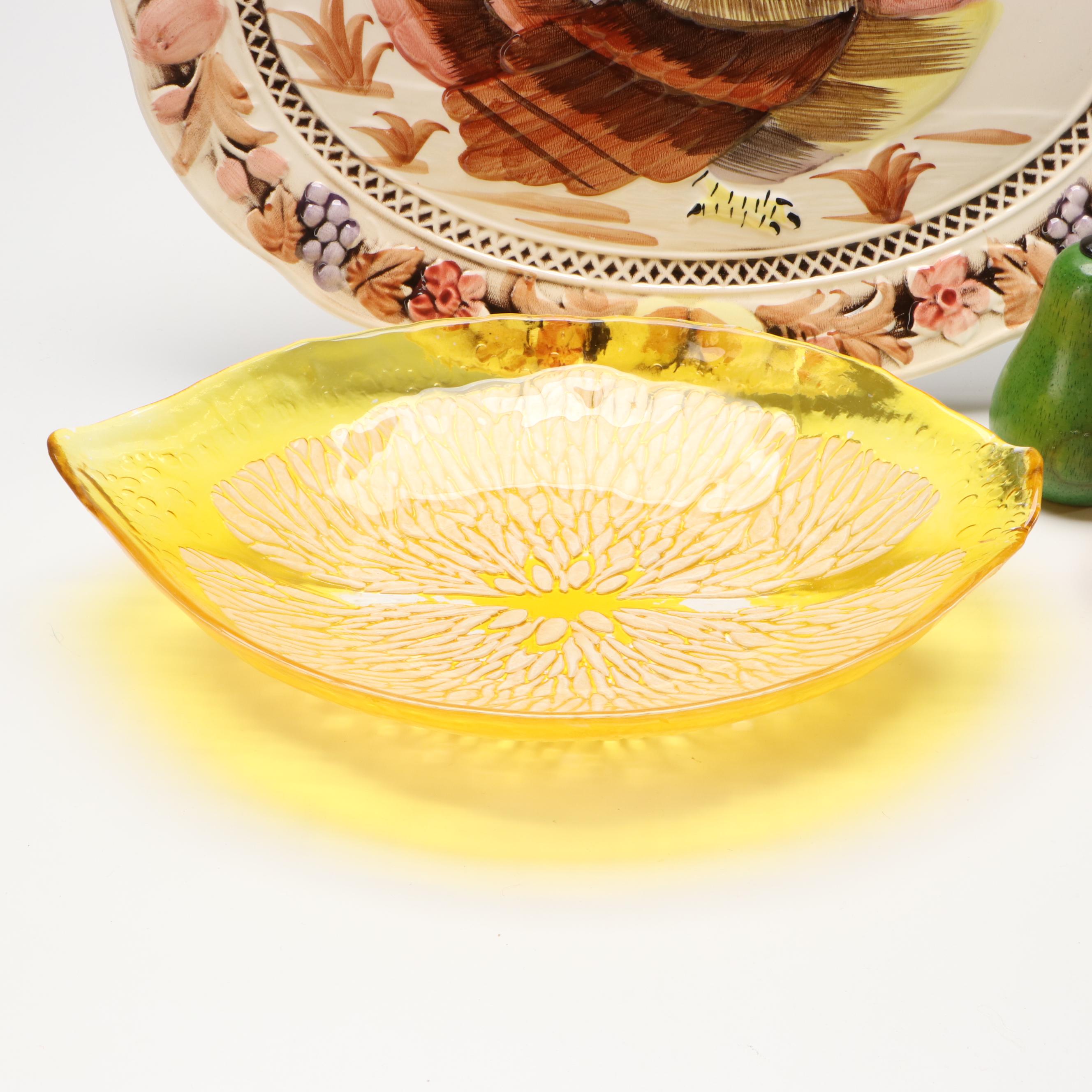 Duchin Sterling Silver Weighted Shakers, Lefton Turkey Platter and More