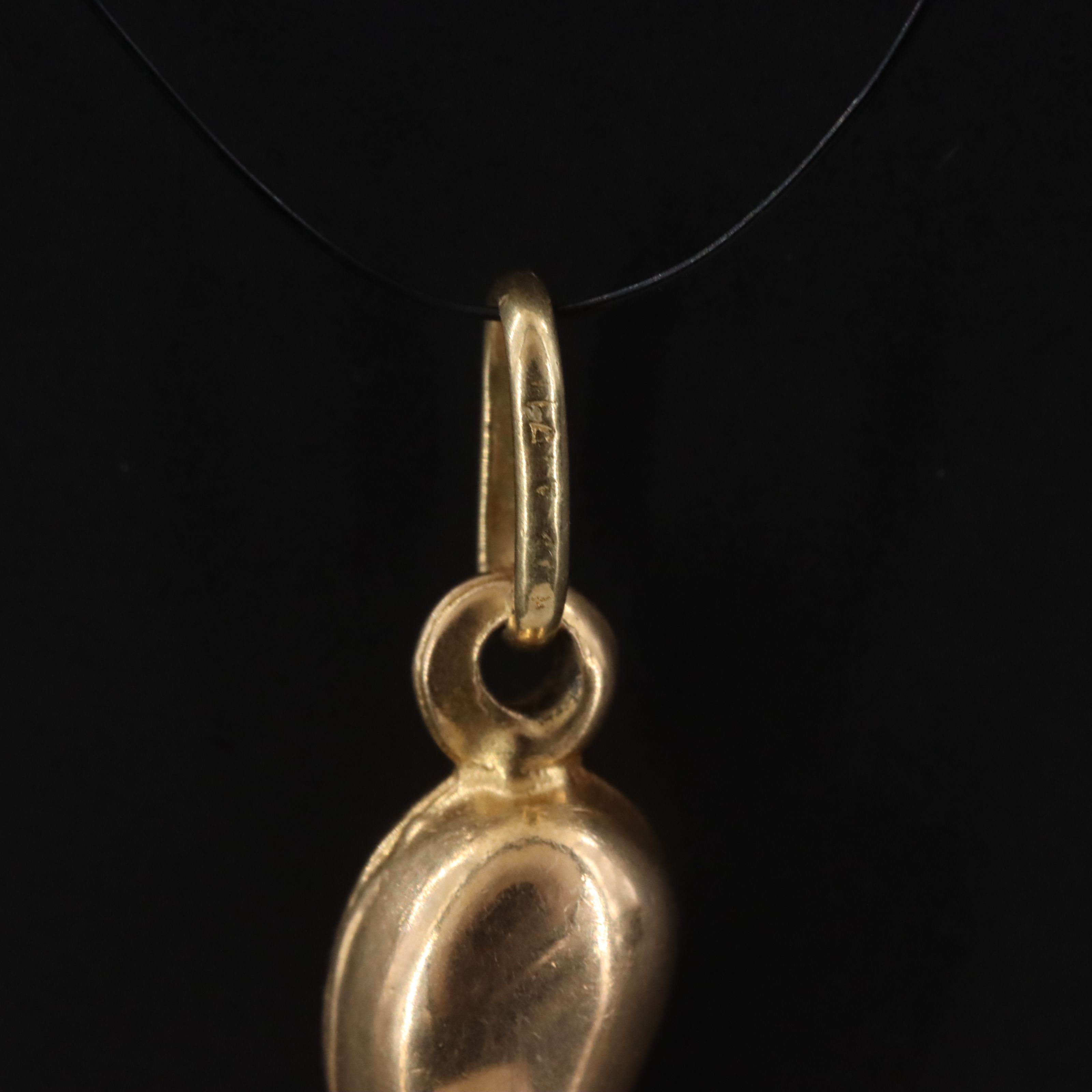 Italian 14K Cornicello Charm Pendant