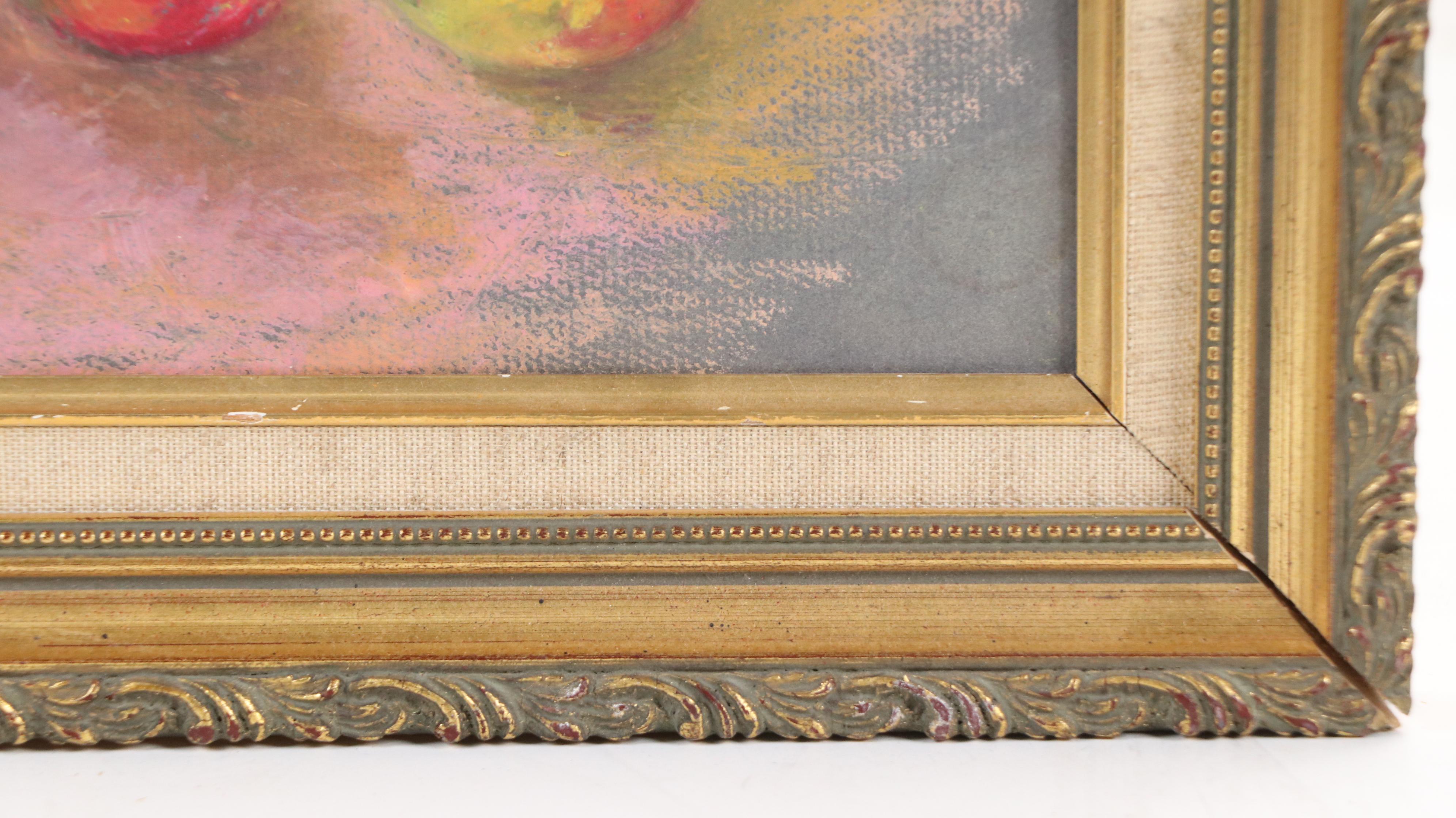 Still Life Oil Pastel Drawing of Apples