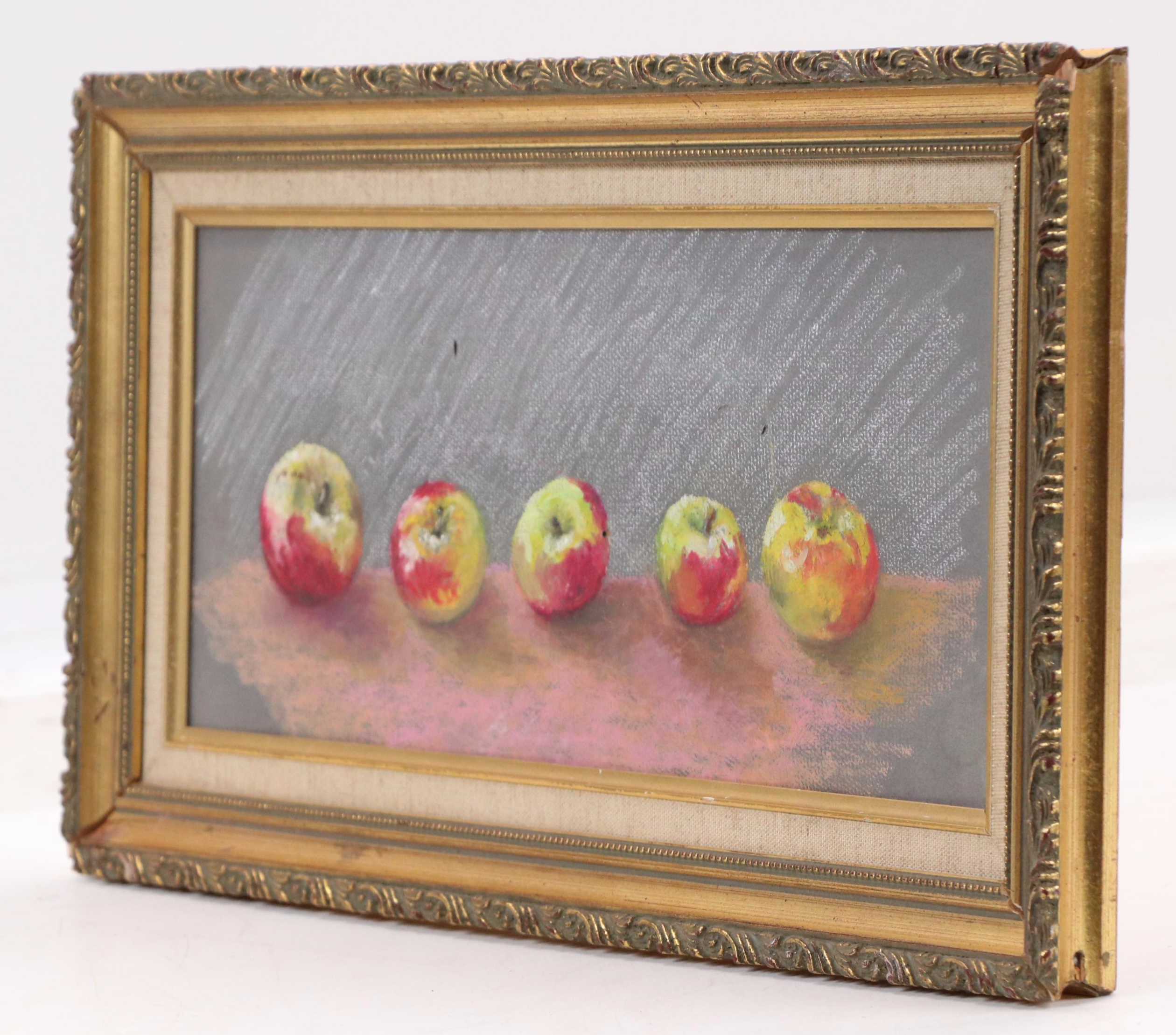 Still Life Oil Pastel Drawing of Apples