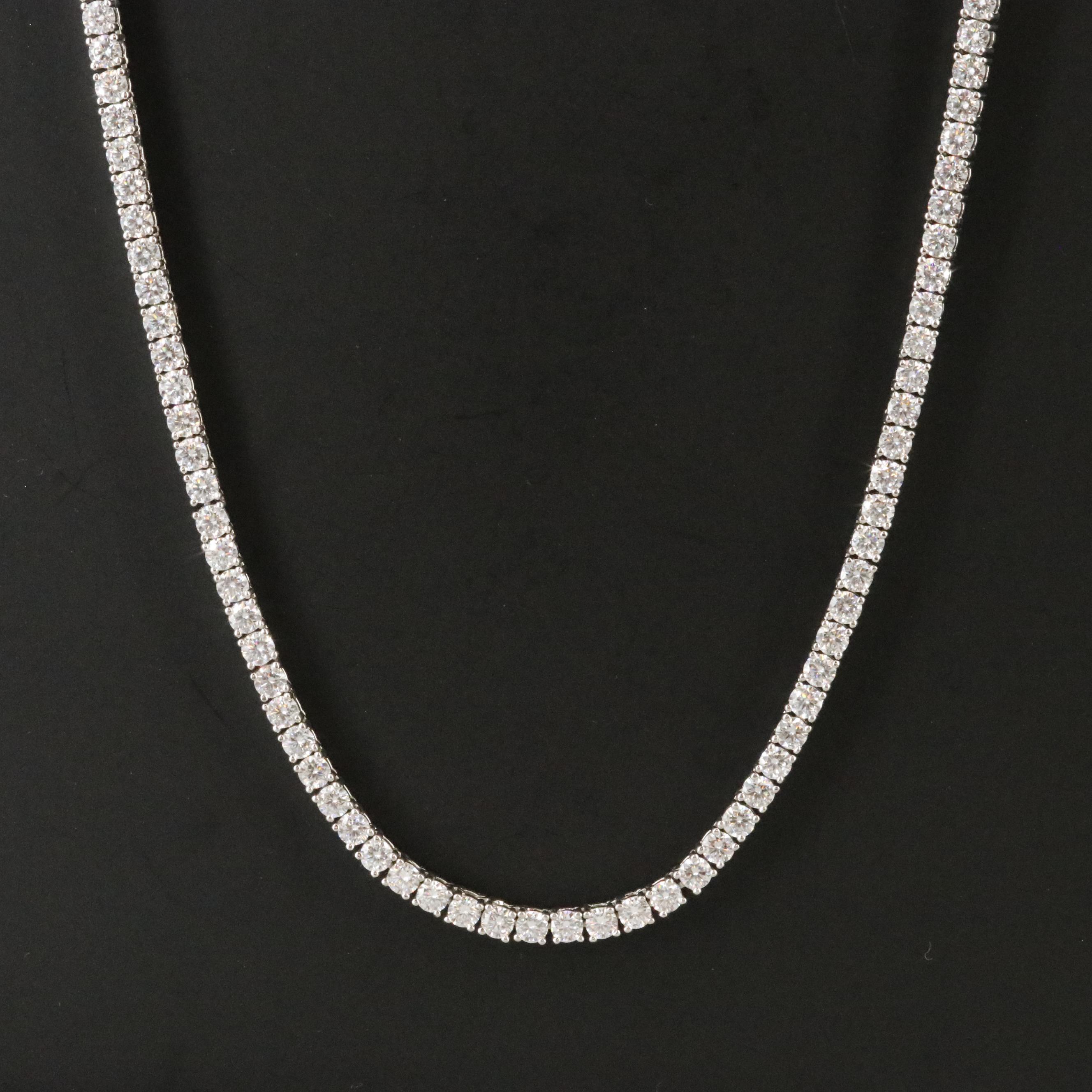 Sterling Moissanite Rivière Necklace