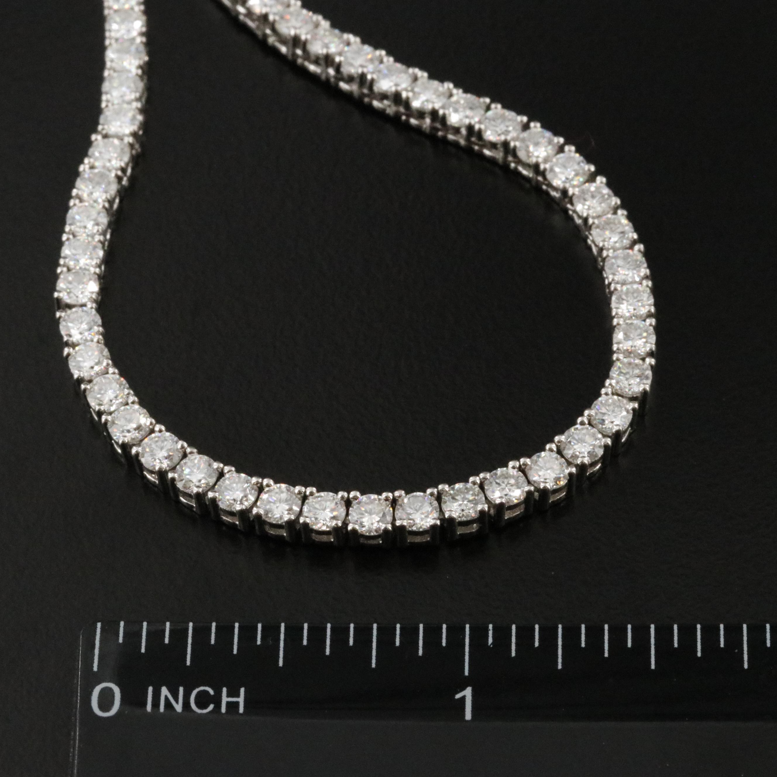 Sterling Moissanite Rivière Necklace
