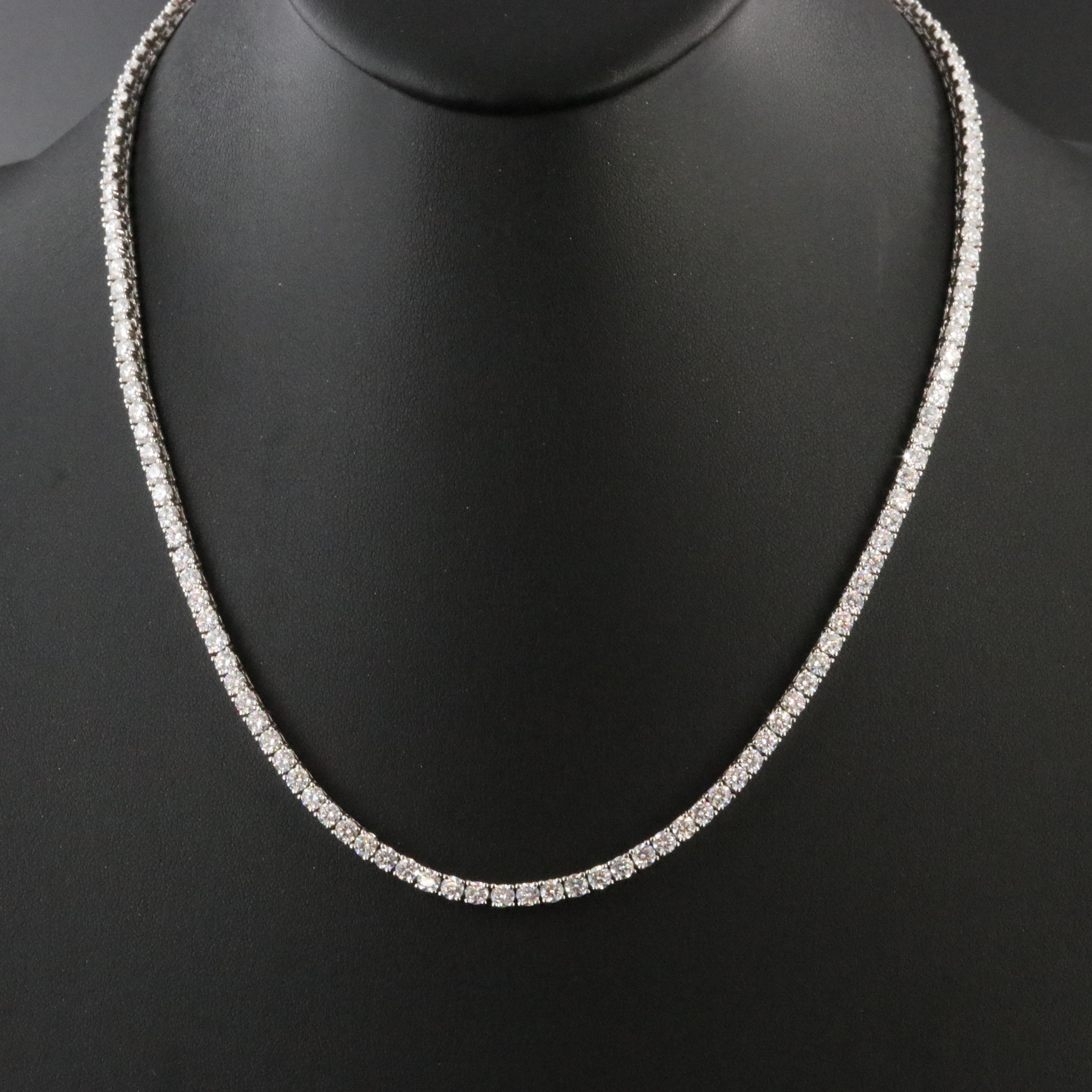 Sterling Moissanite Rivière Necklace