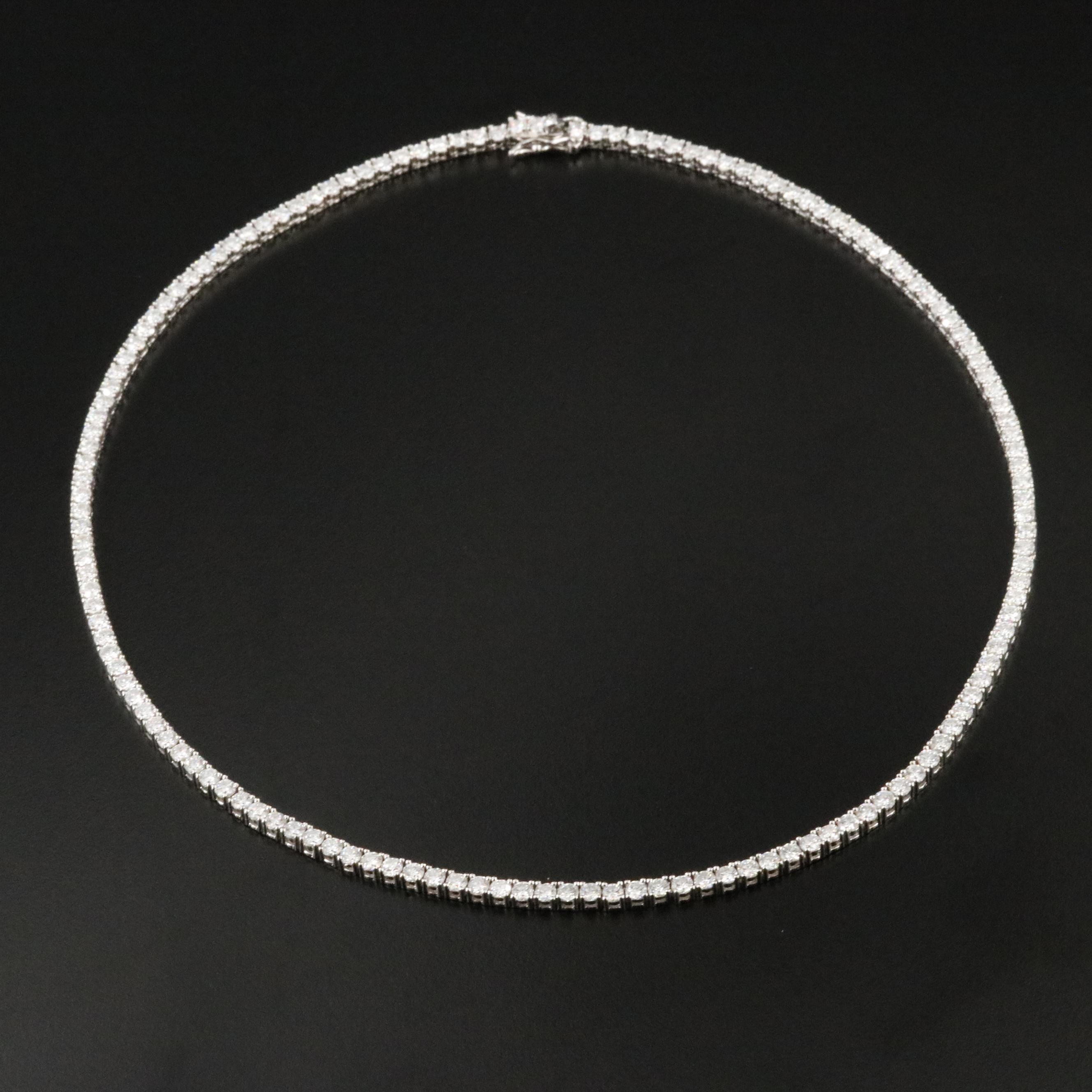 Sterling Moissanite Rivière Necklace
