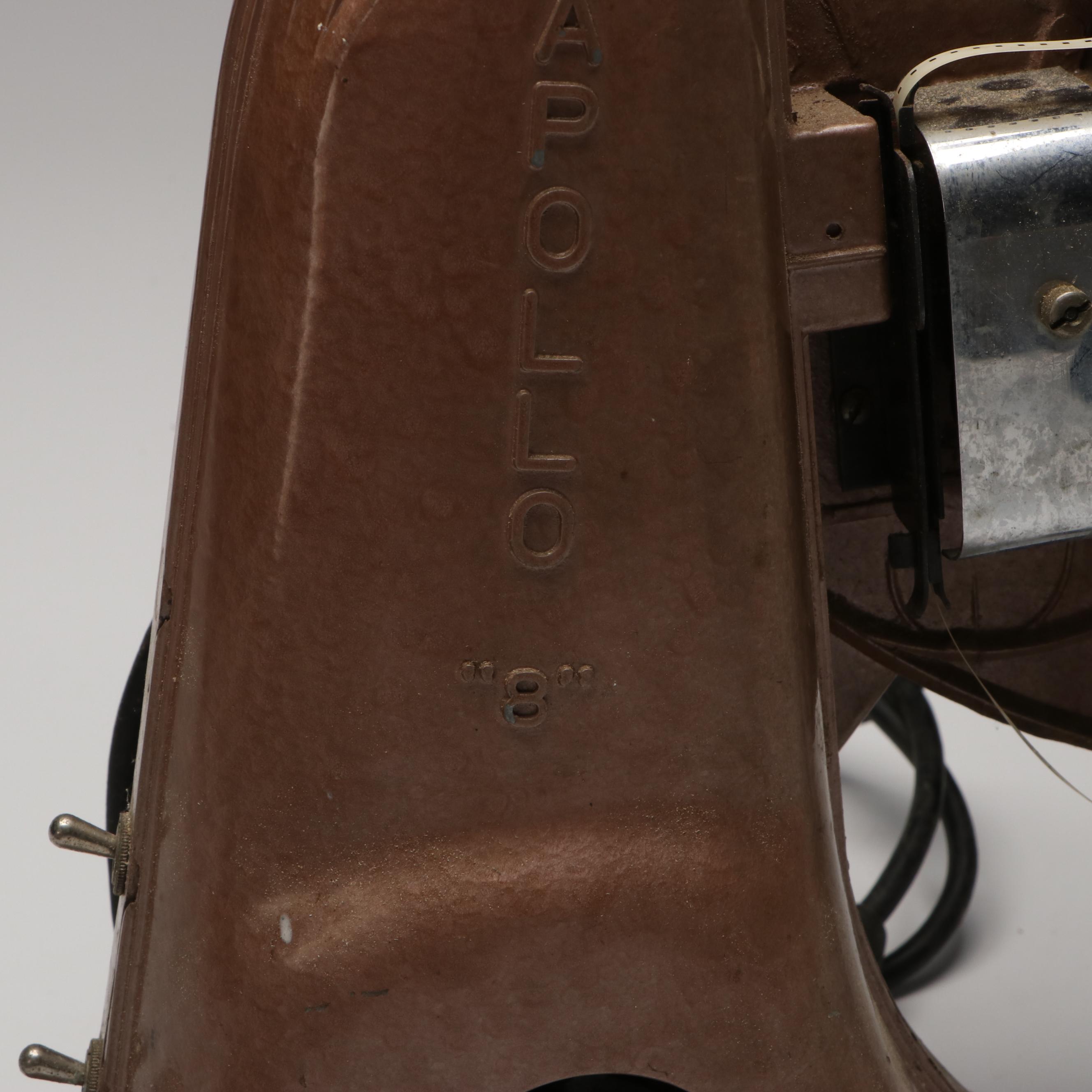 Apollo Art Deco 8mm Movie Projector with Reels, Mid-20th Century