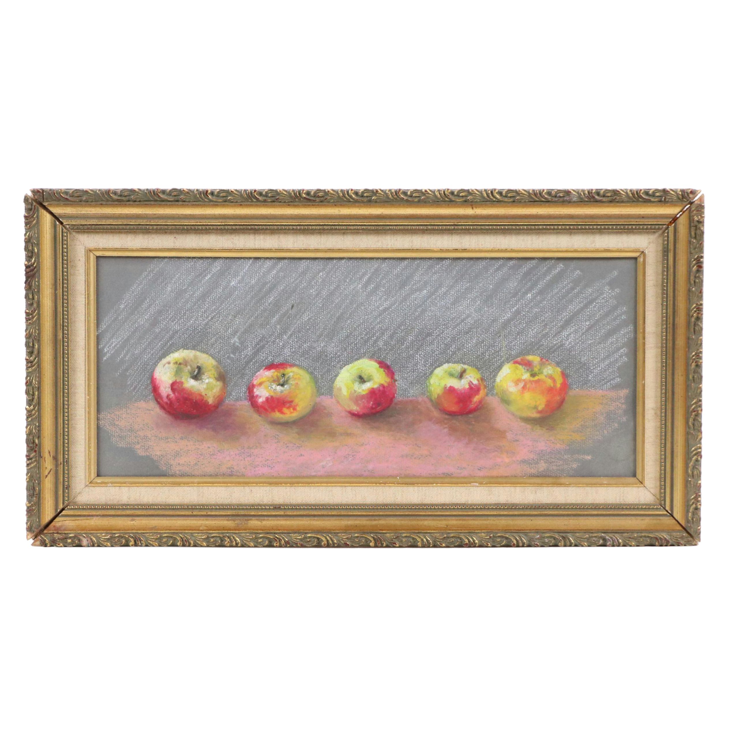 Still Life Oil Pastel Drawing of Apples