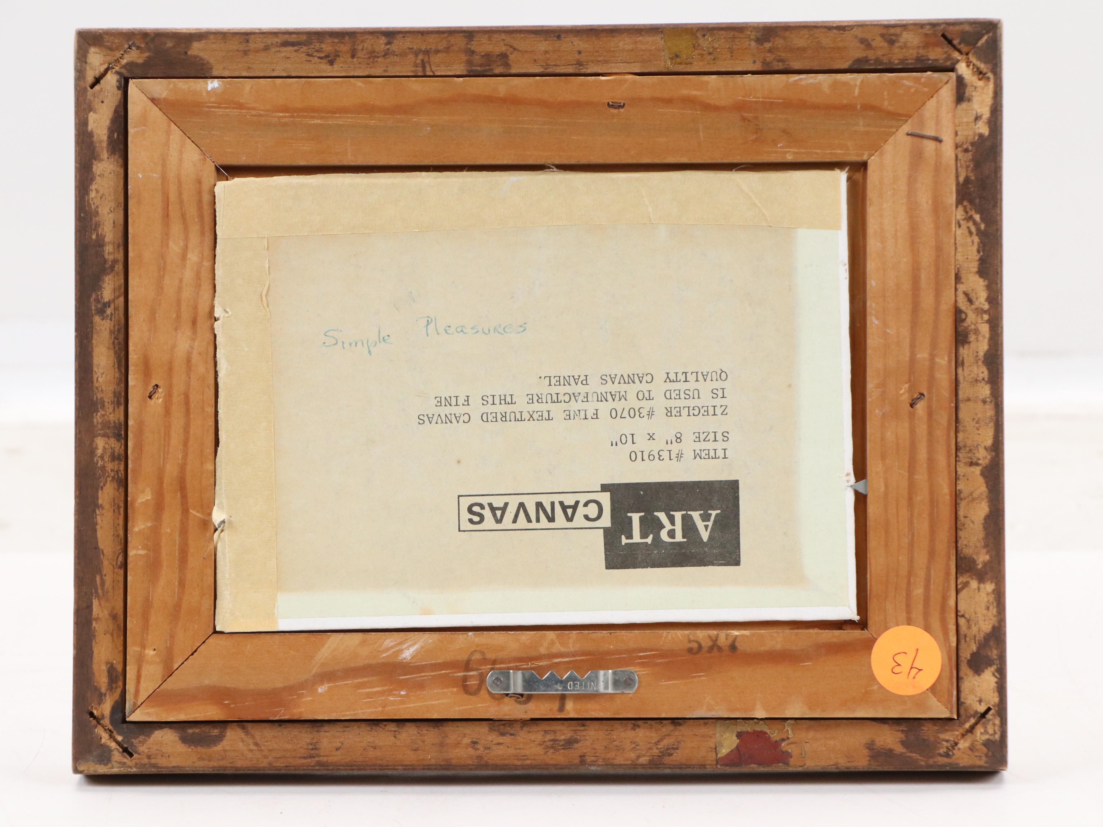 M. Bohne Oil Painting of Flowers on Windowsill "Simple Pleasures"