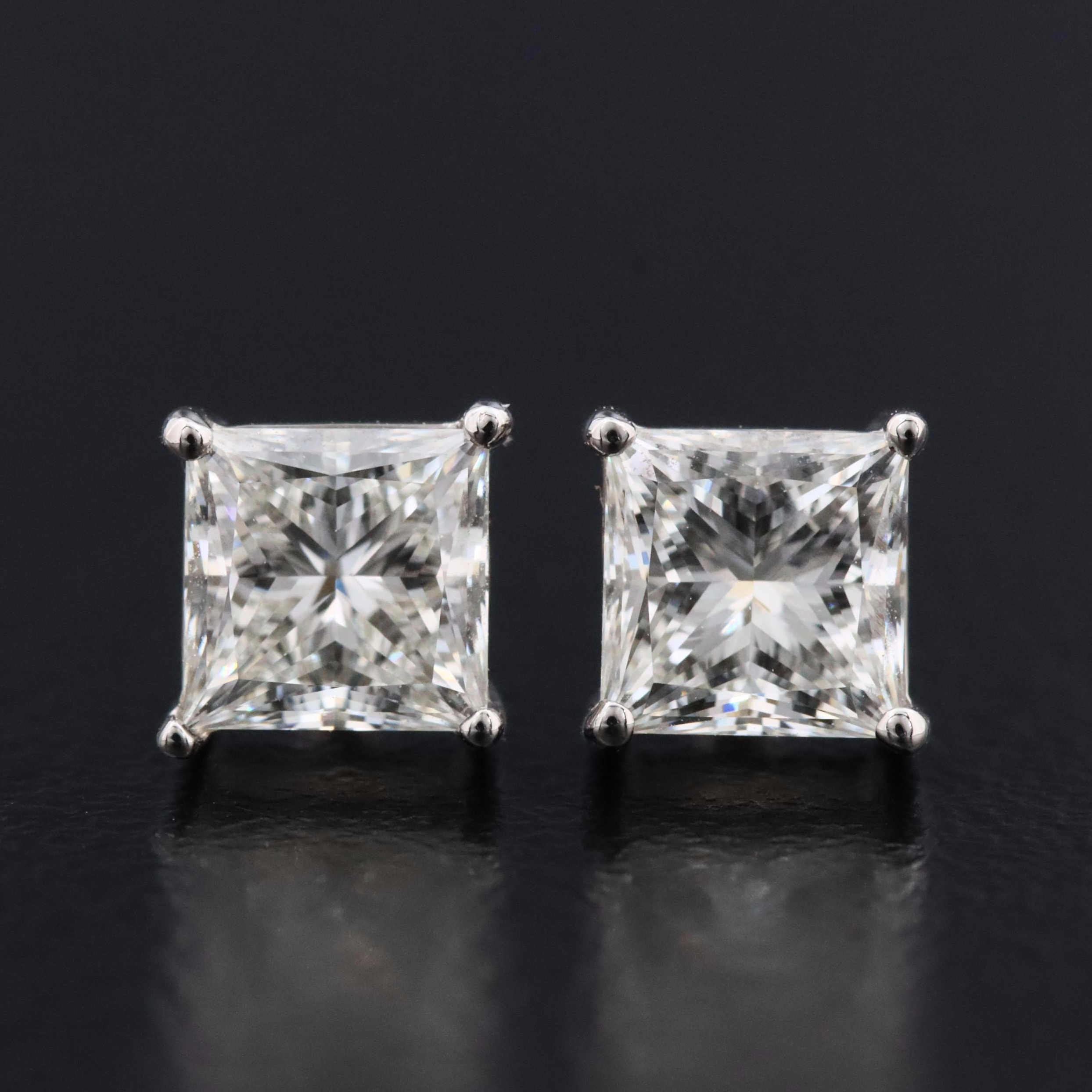 Platinum 1.03 CTW Internally Flawless Diamond Stud Earrings with GIA Reports