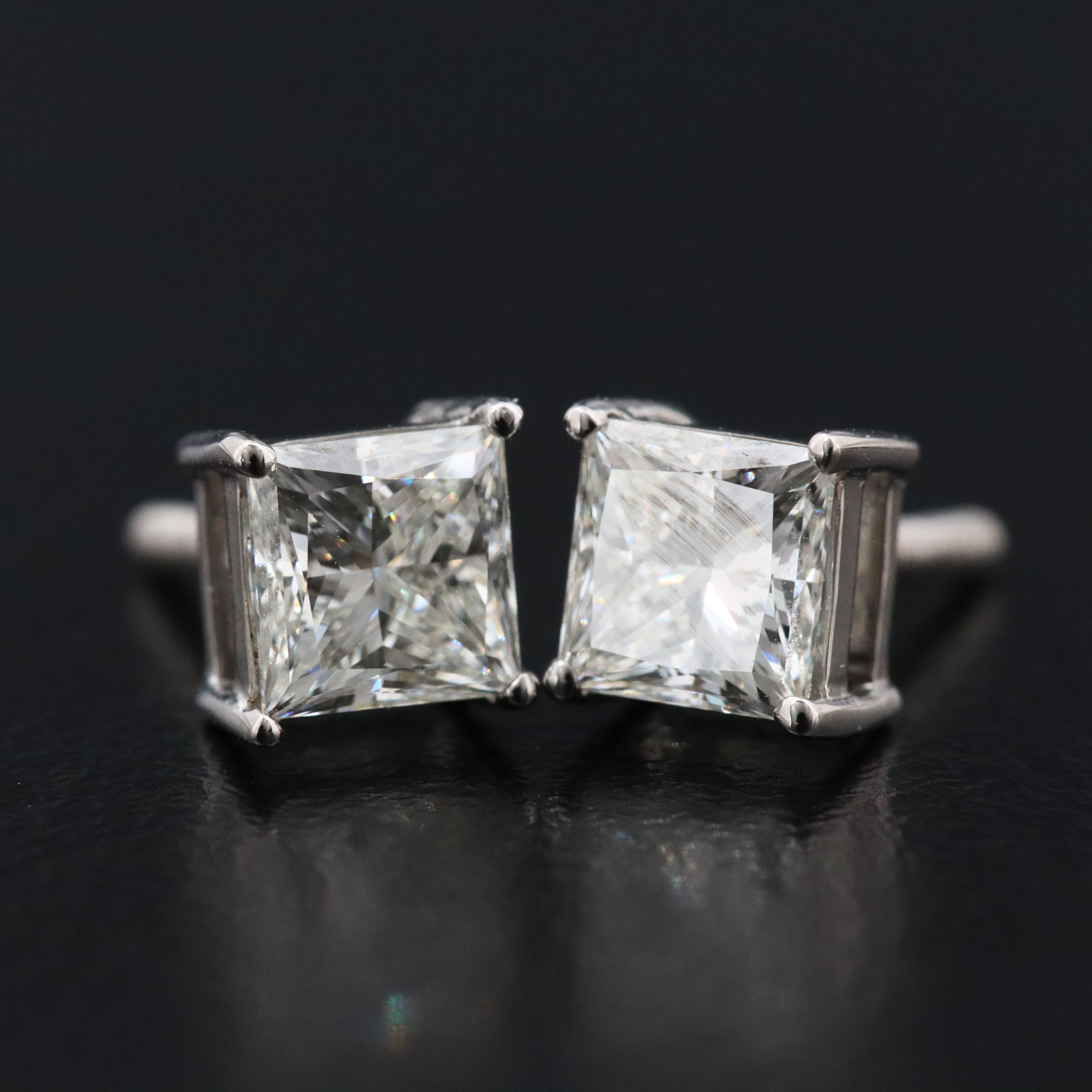 Platinum 1.03 CTW Internally Flawless Diamond Stud Earrings with GIA Reports