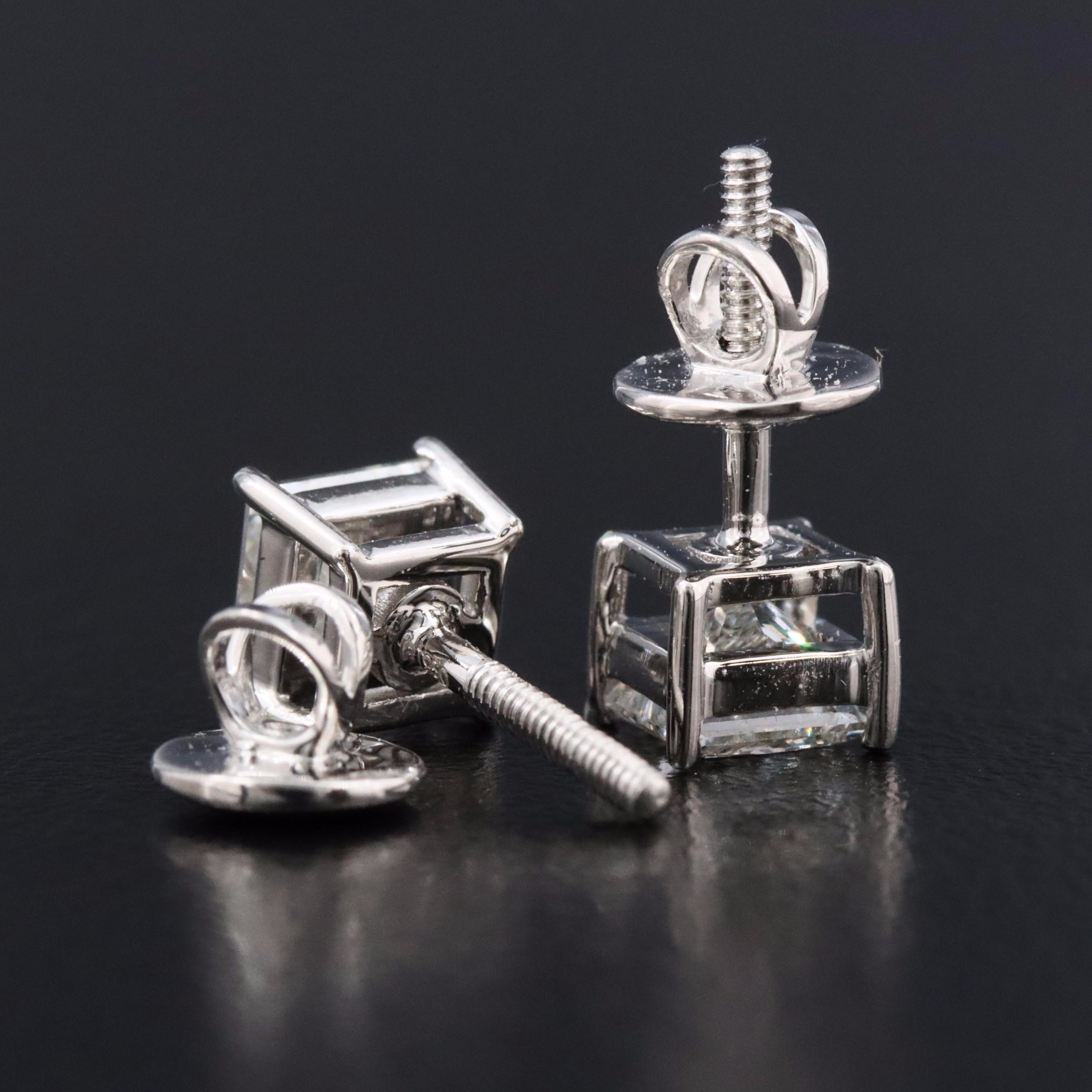 Platinum 1.03 CTW Internally Flawless Diamond Stud Earrings with GIA Reports