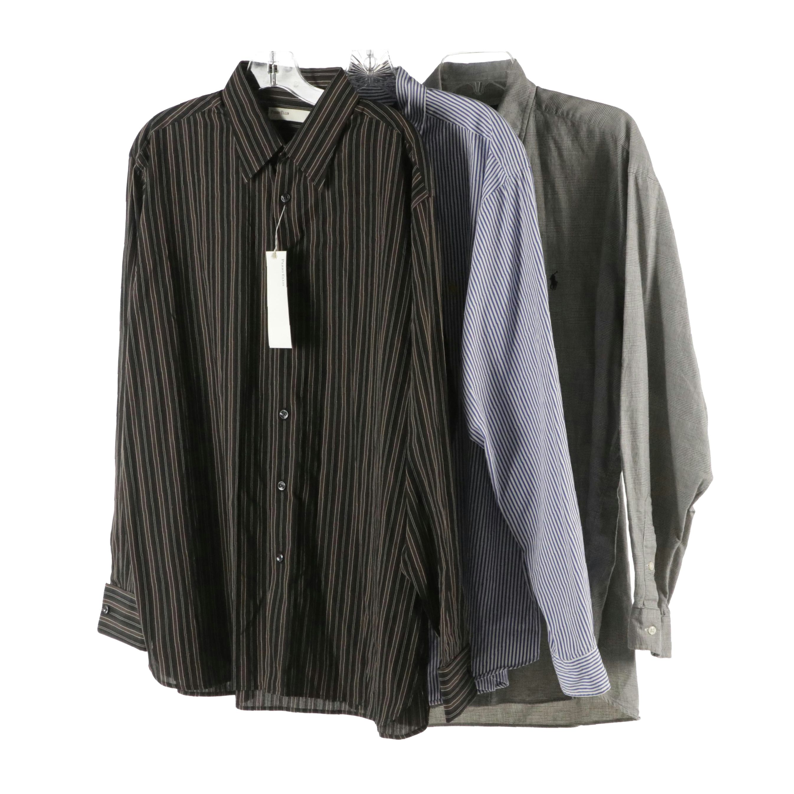 Men's Ralph Lauren and Perry Ellis Long Sleeve Button Down Shirts