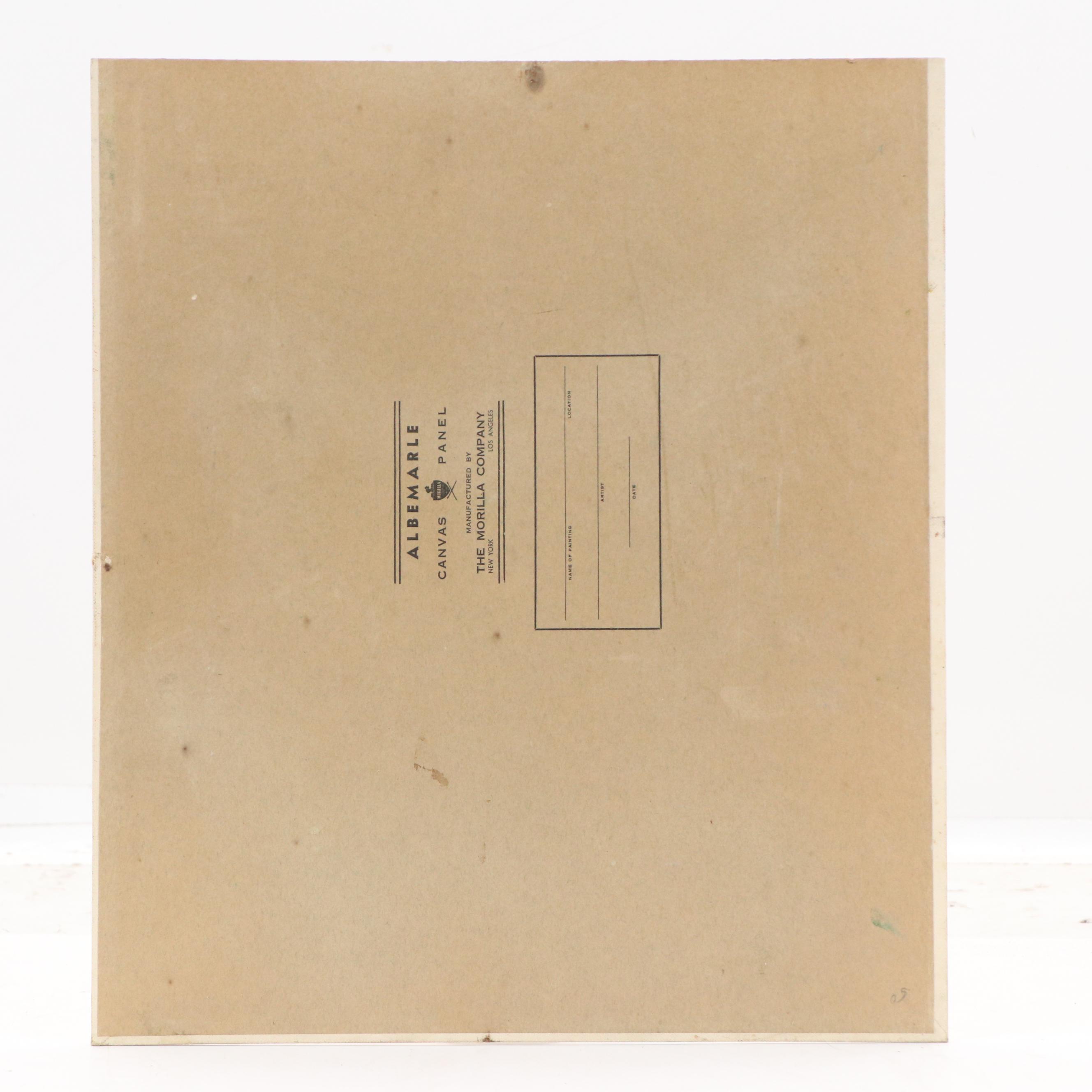 H. Damon Oil Painting of Winter Woodland Landscape, 1957