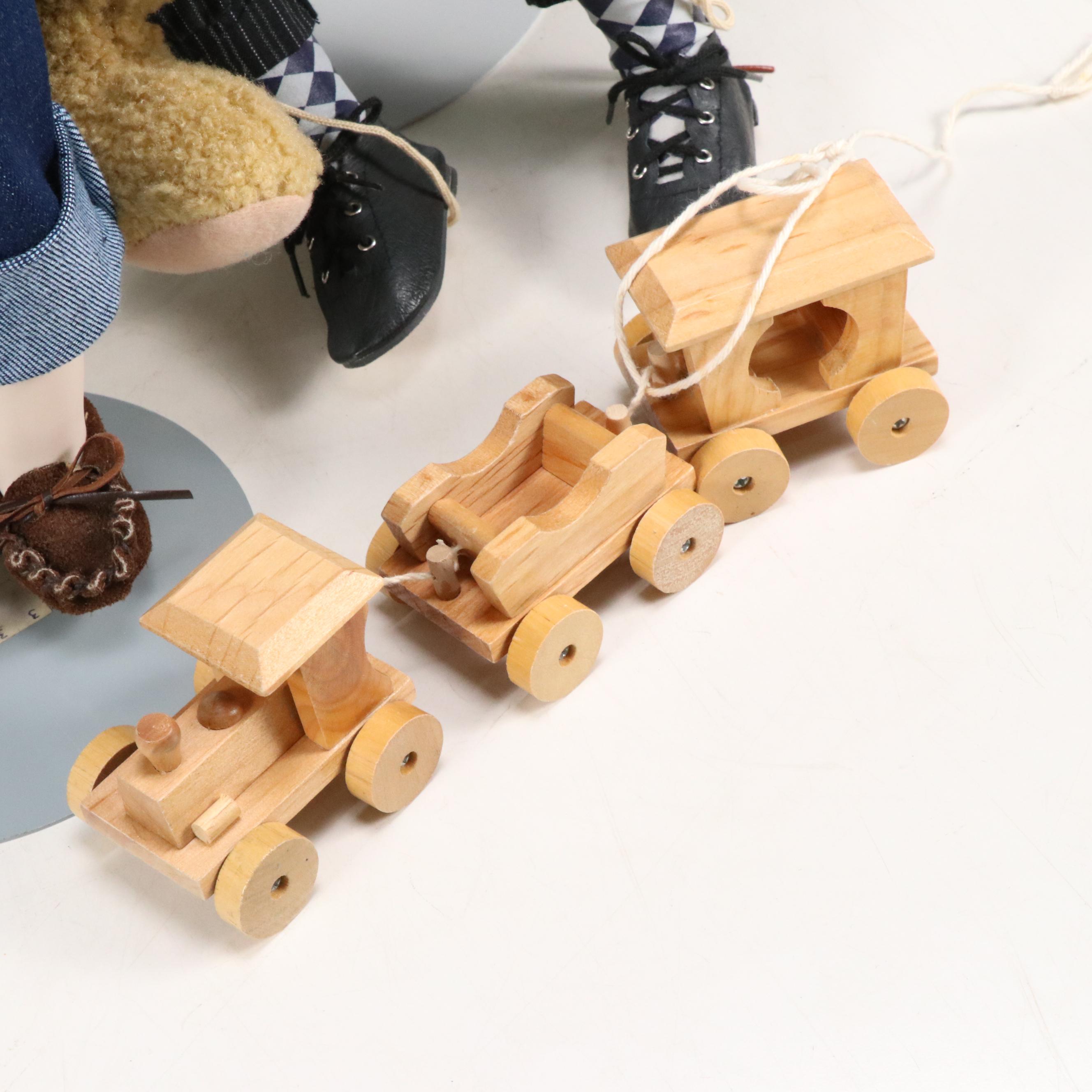 Dolls by Jerri Huckleberry Finn and German Boy with Teddy Bear Porcelain Dolls