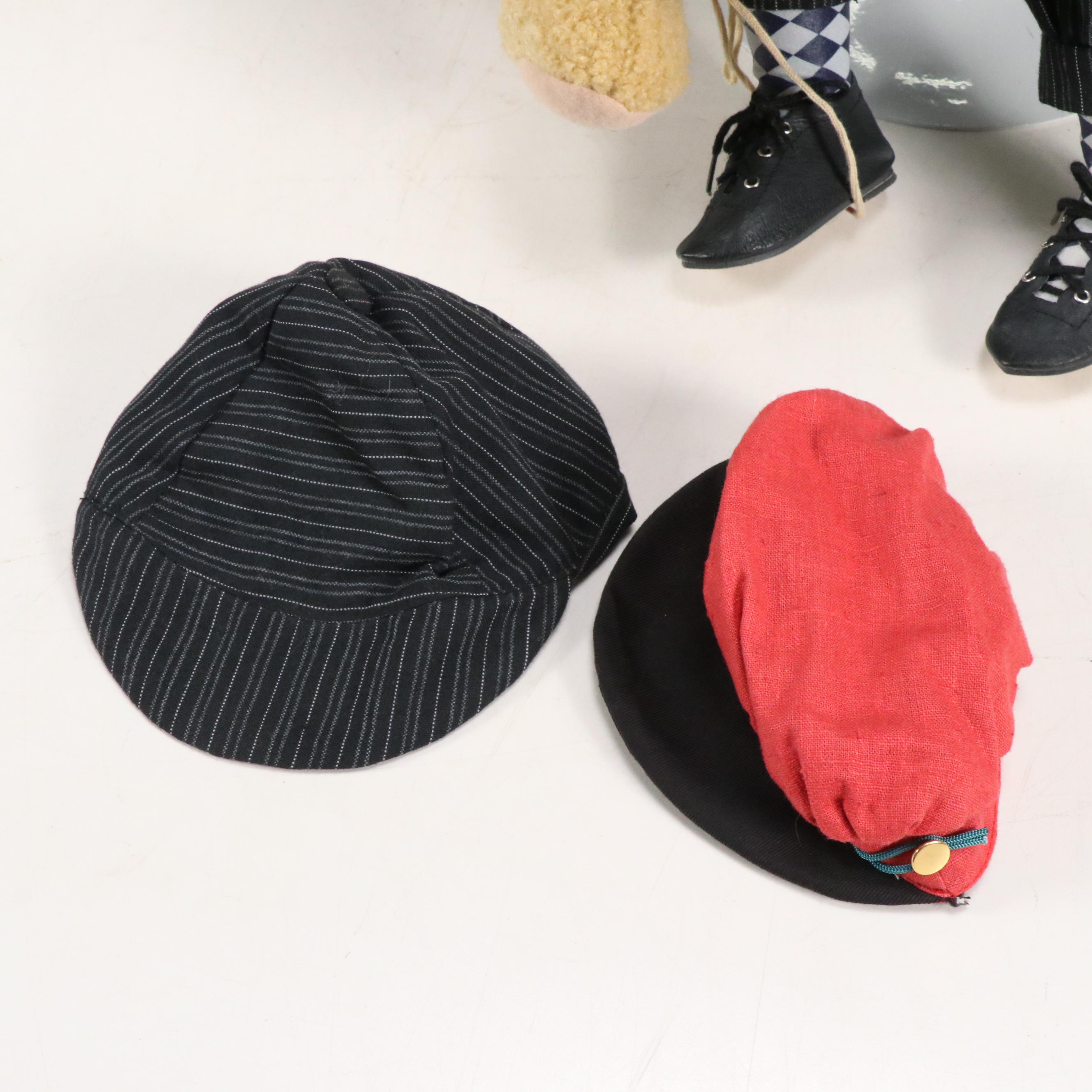 Dolls by Jerri Huckleberry Finn and German Boy with Teddy Bear Porcelain Dolls