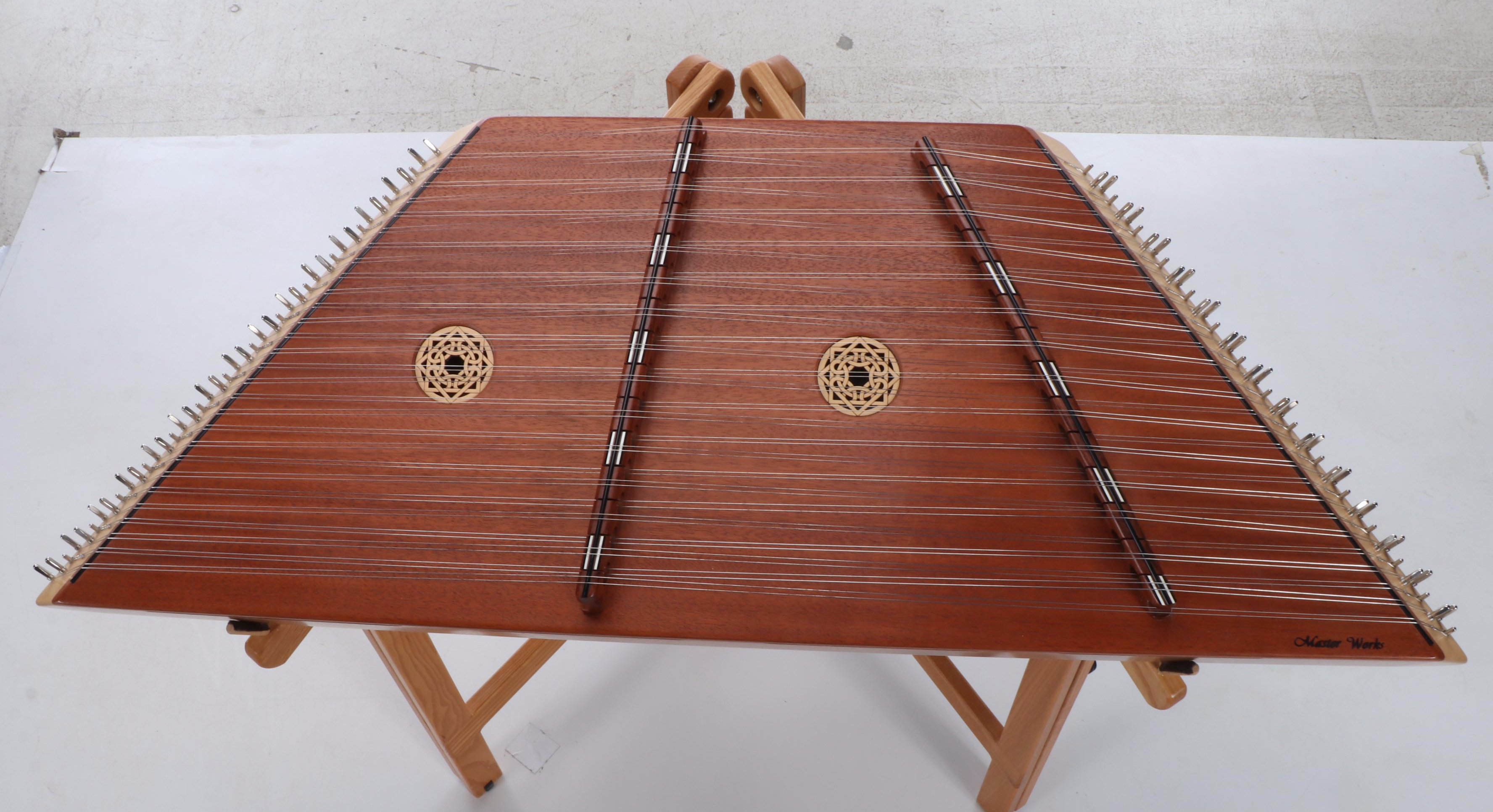Master Works Wood Hammered Dulcimer with Stand