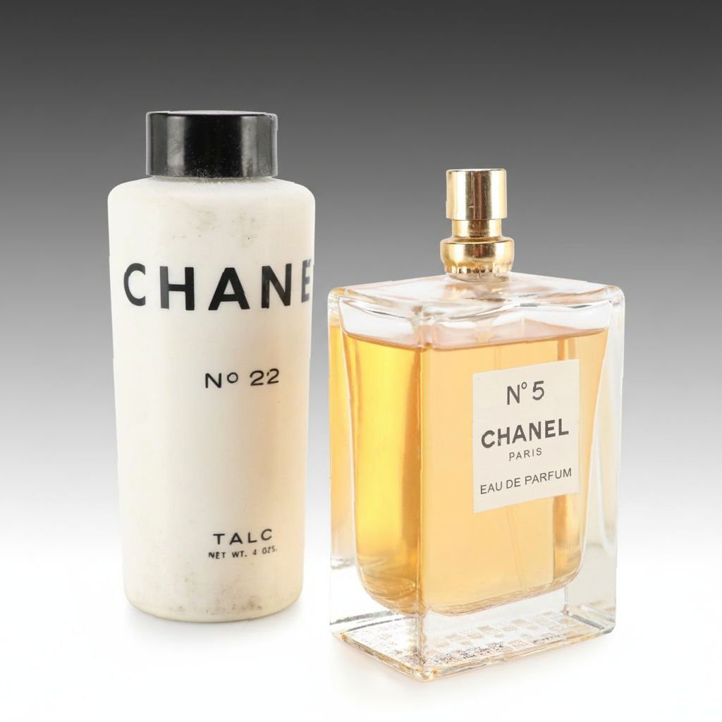 Chanel N°5 Eau de Parfum 750ml Bottle and N°22 Talc 4oz Container