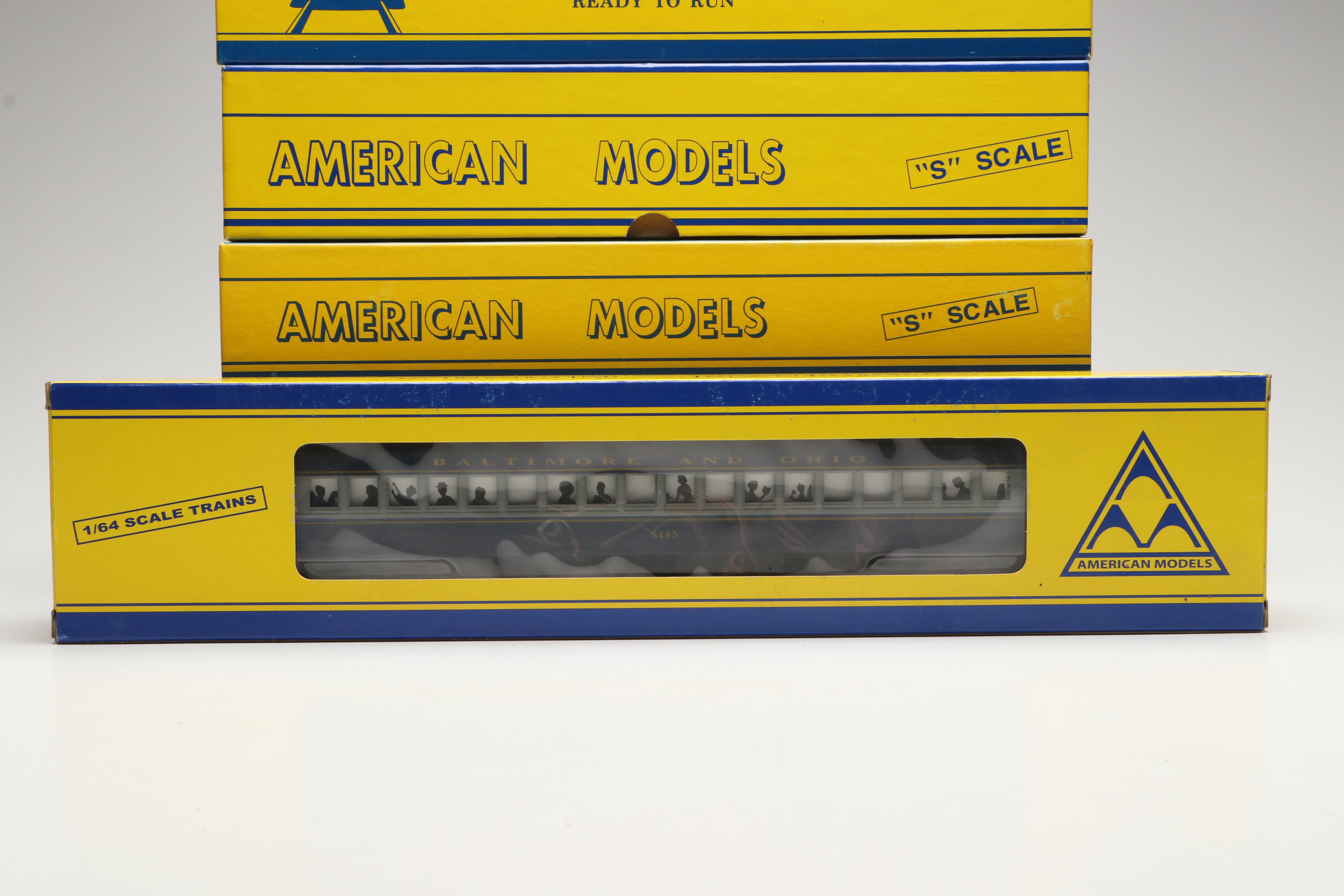 American Models S Gauge Baltimore & Ohio Locomotives with Passenger Cars