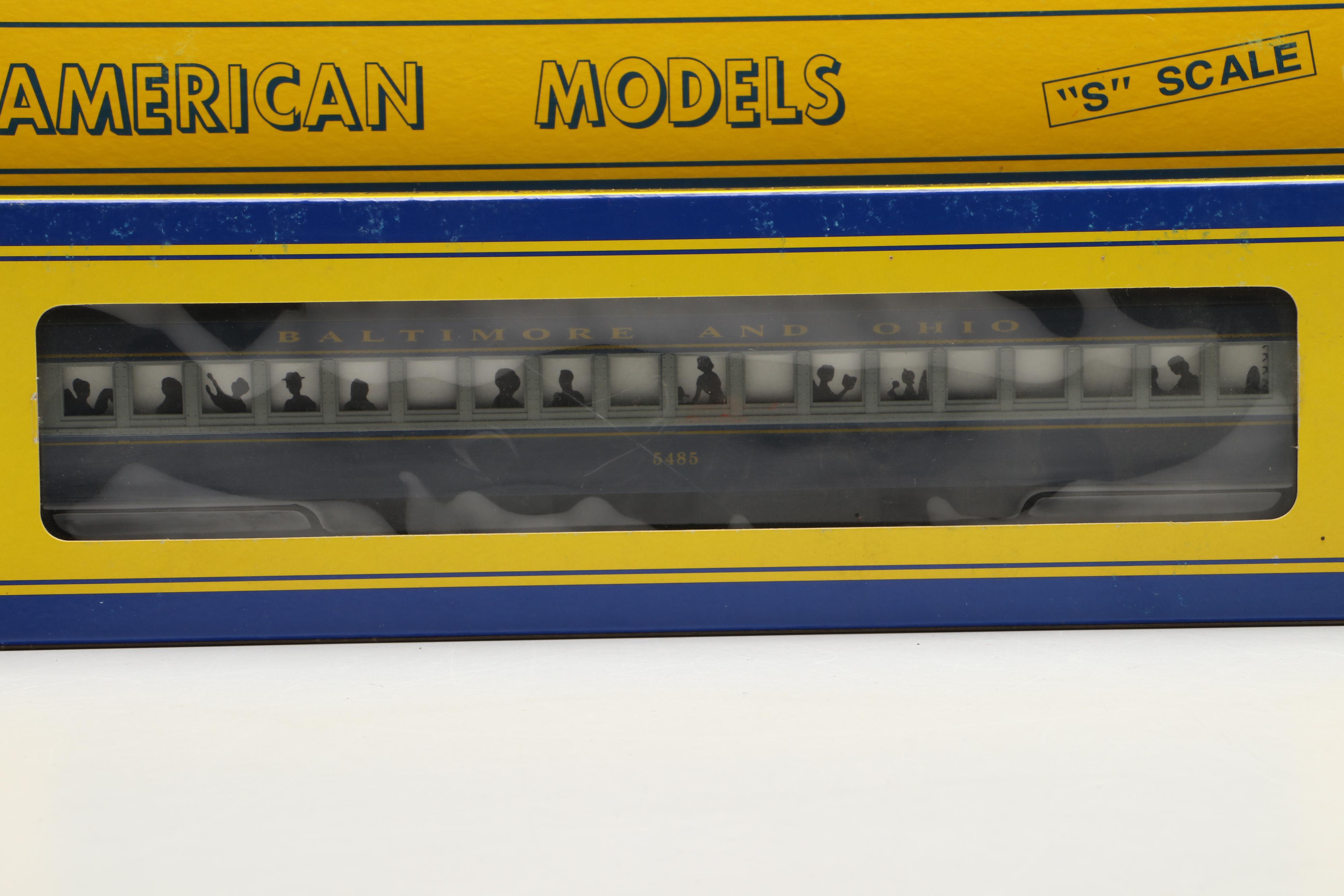 American Models S Gauge Baltimore & Ohio Locomotives with Passenger Cars