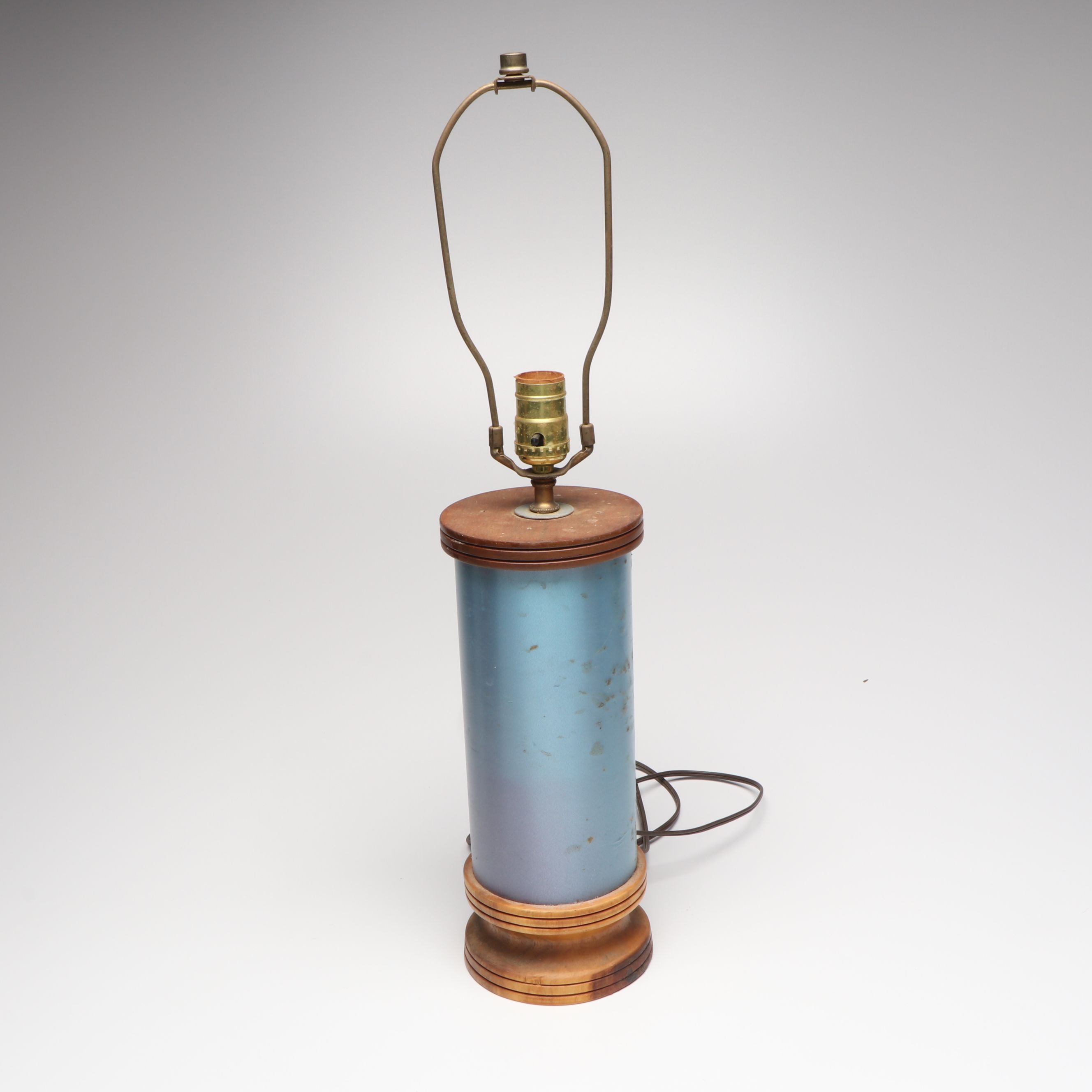 Vintage Wood Pillar Table Lamps