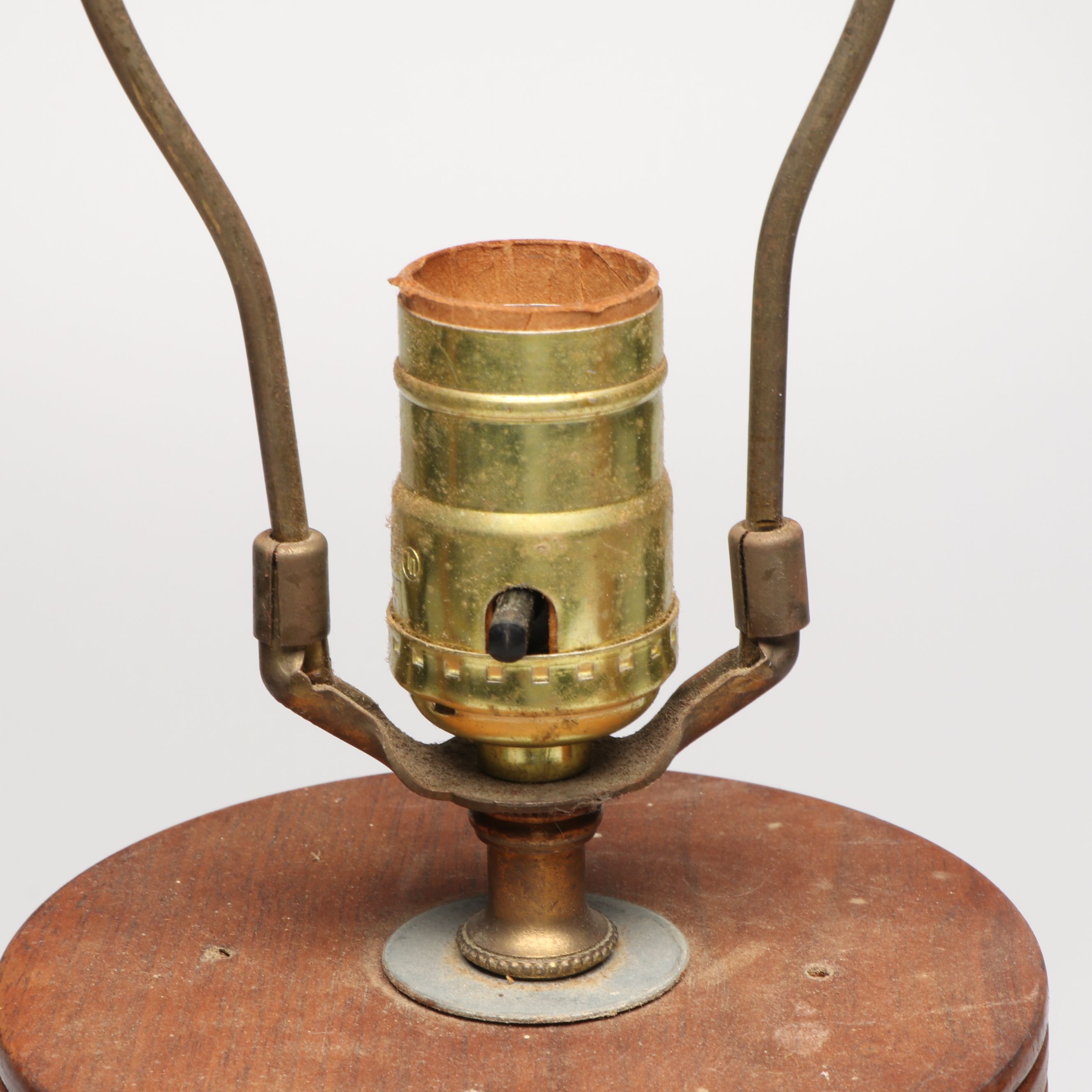 Vintage Wood Pillar Table Lamps