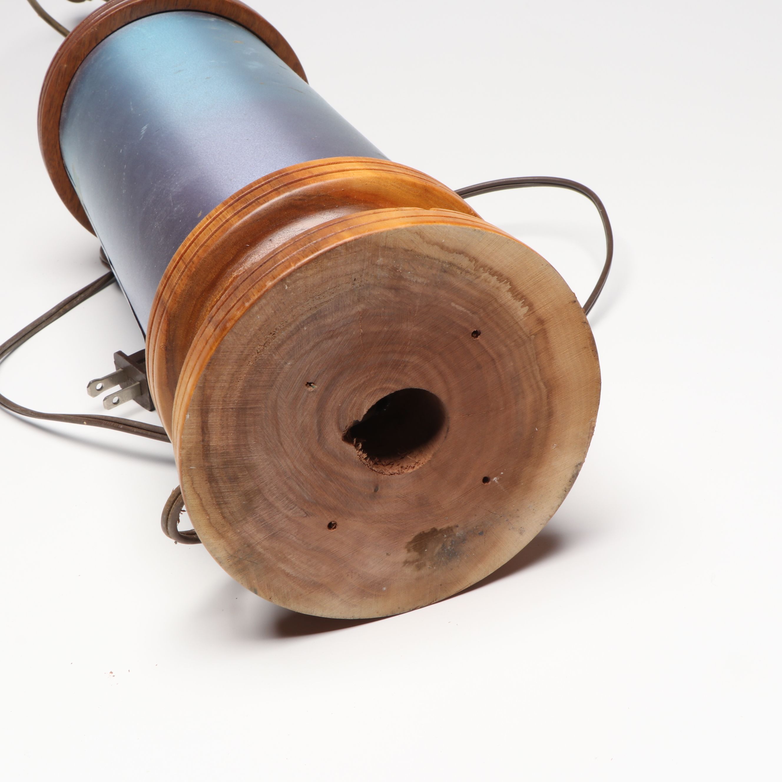 Vintage Wood Pillar Table Lamps