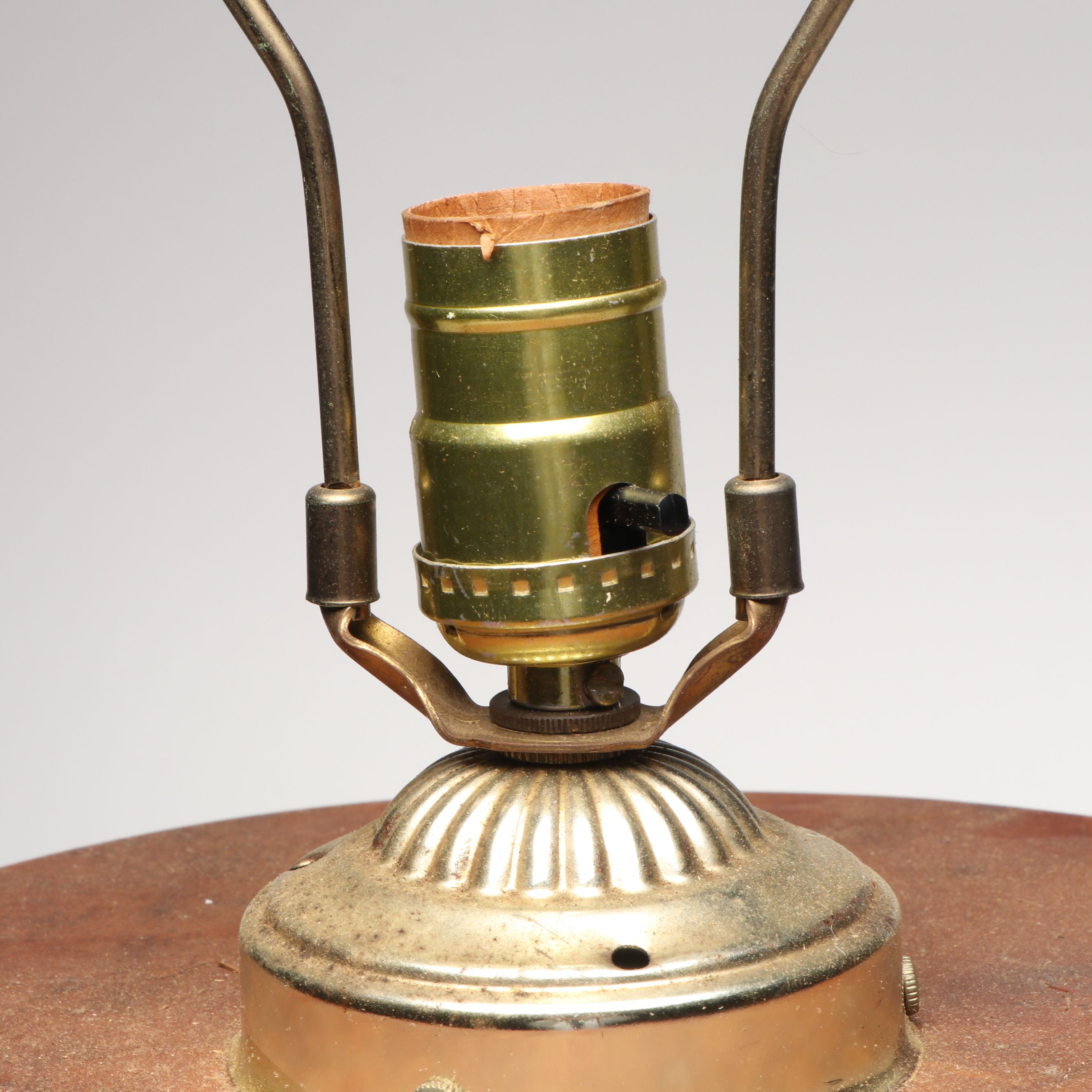 Vintage Wood Pillar Table Lamps