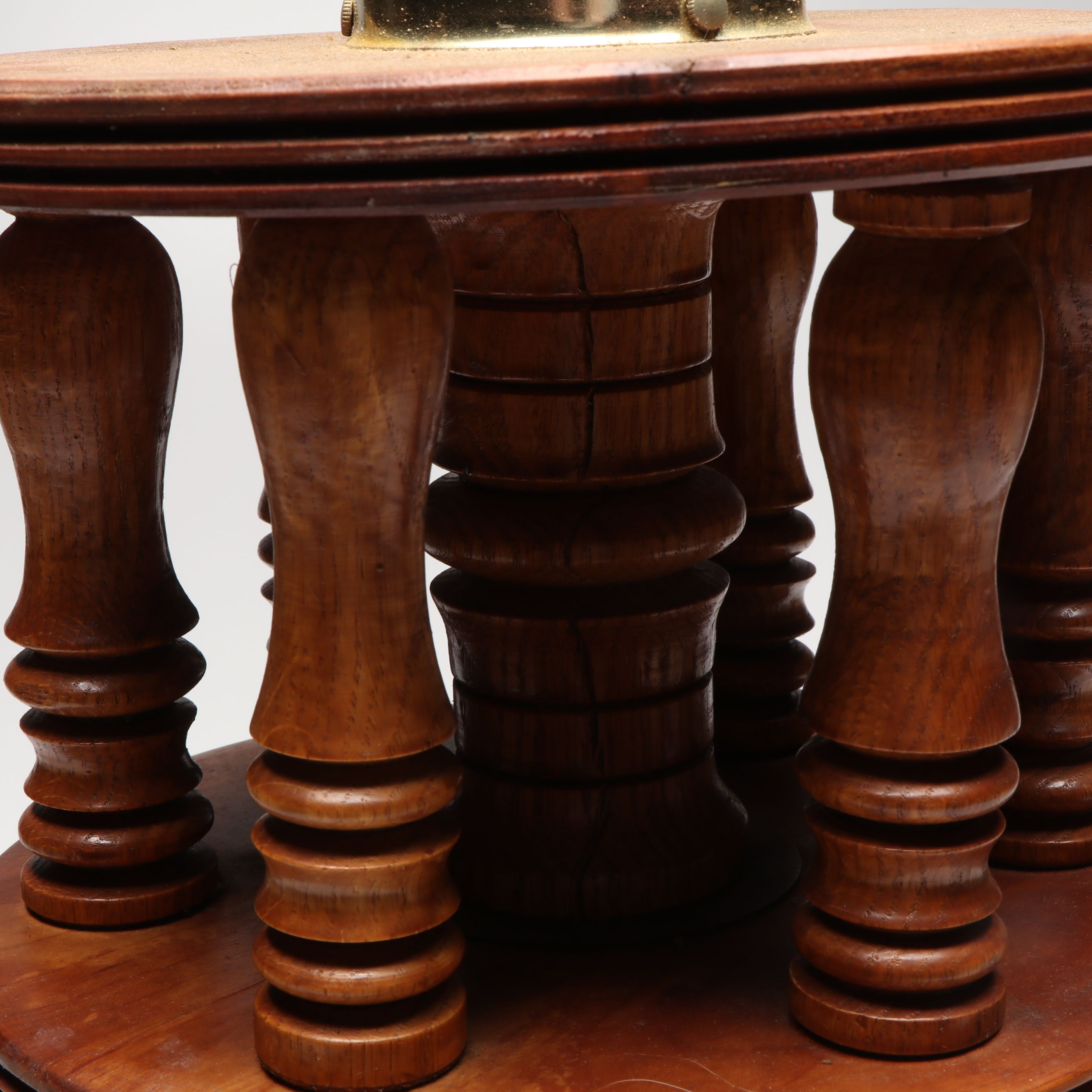 Vintage Wood Pillar Table Lamps