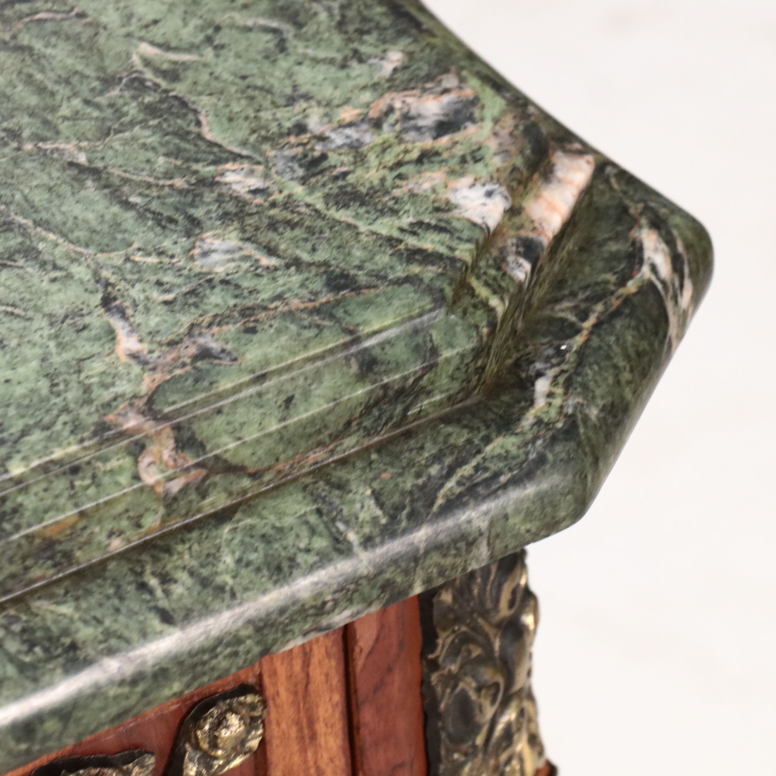 Louis XVI Style Bronze Mounted Marquetry Marble Top Buffet After Riesener