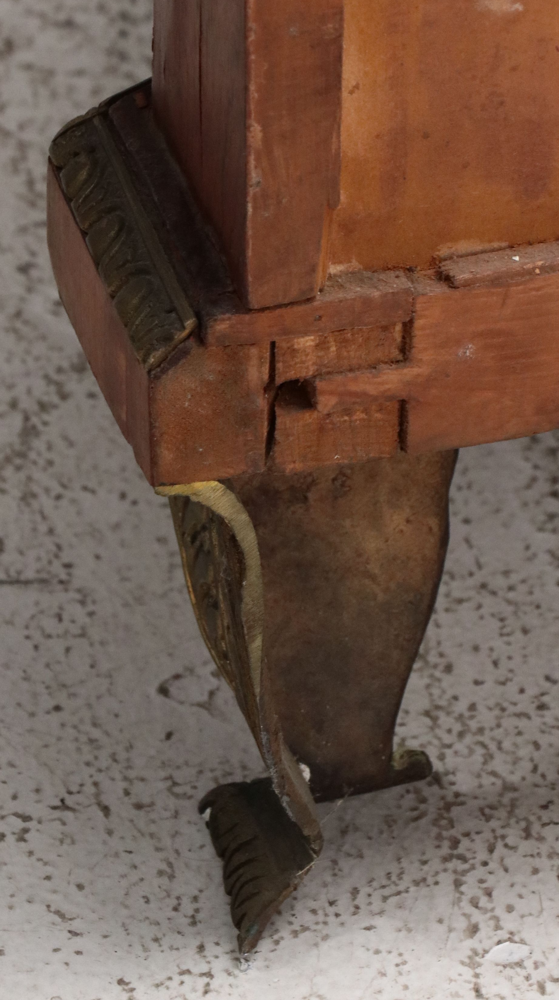 Louis XVI Style Bronze Mounted Marquetry Marble Top Buffet After Riesener