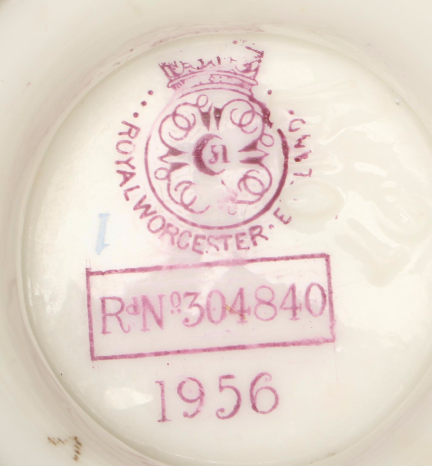 Royal Worcester Blush Ivory Porcelain Bud Vase with Cupid Head Handles