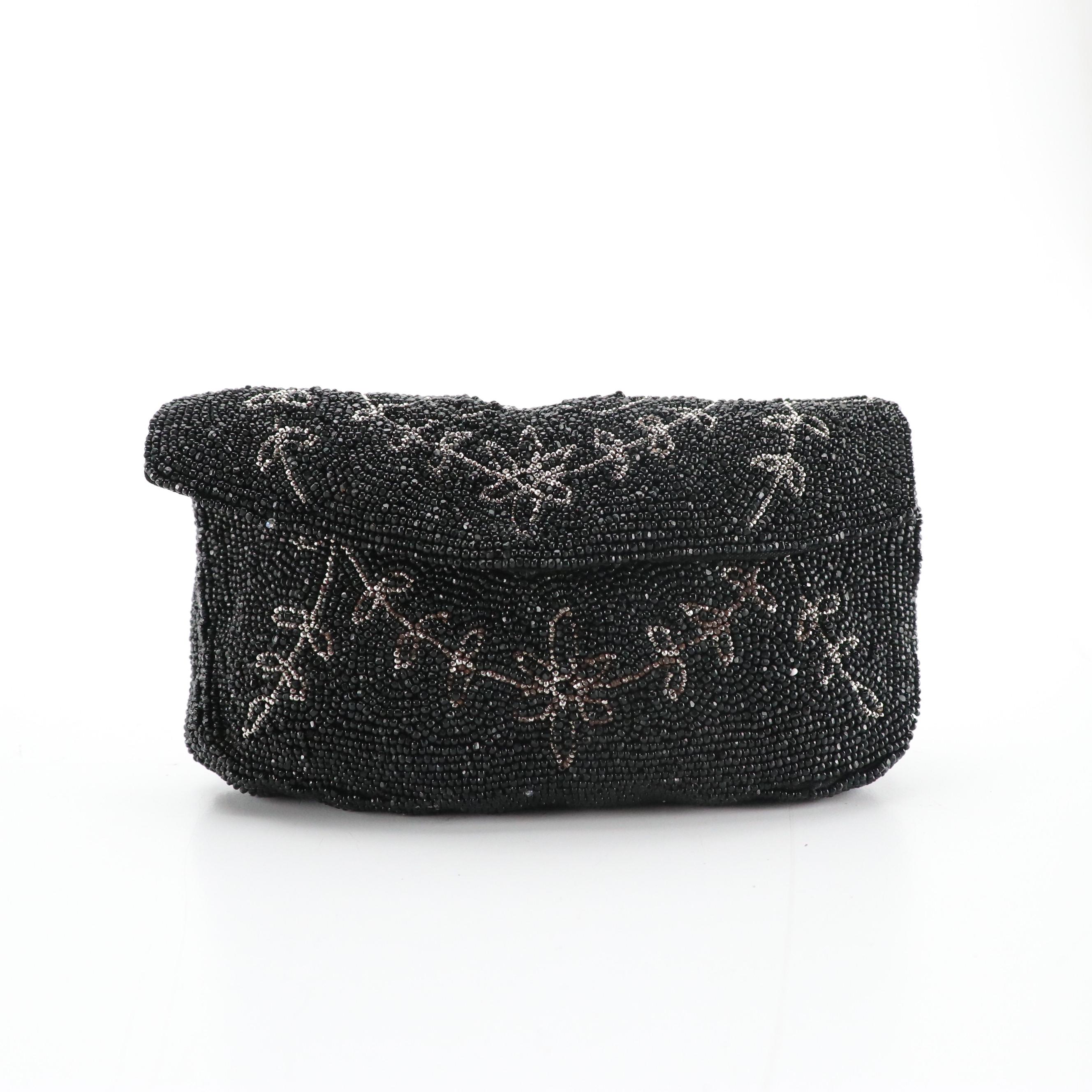 Japanese Saga-Nishiki Brocade Bag with Other Petit Point, Beaded, Metal Purses