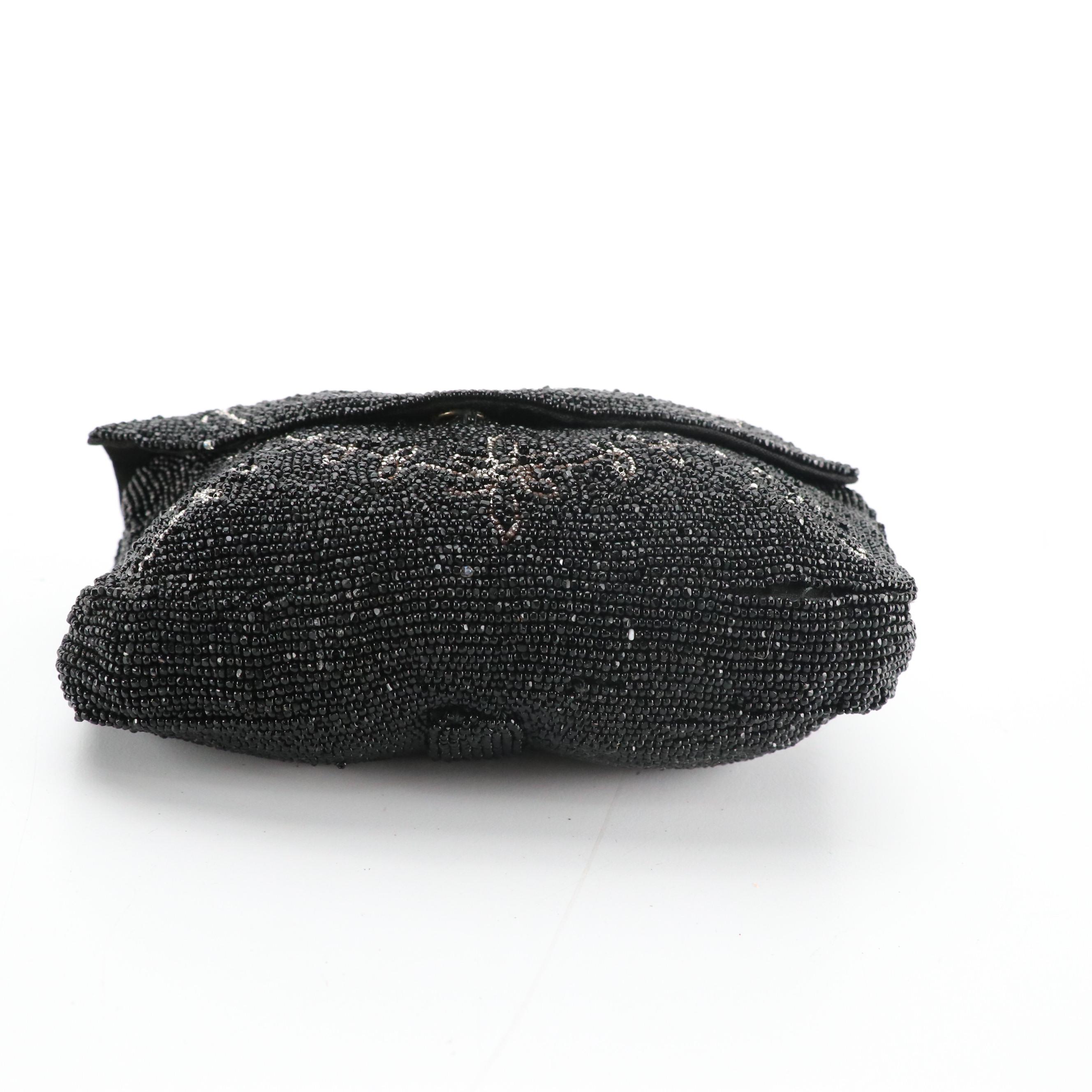 Japanese Saga-Nishiki Brocade Bag with Other Petit Point, Beaded, Metal Purses