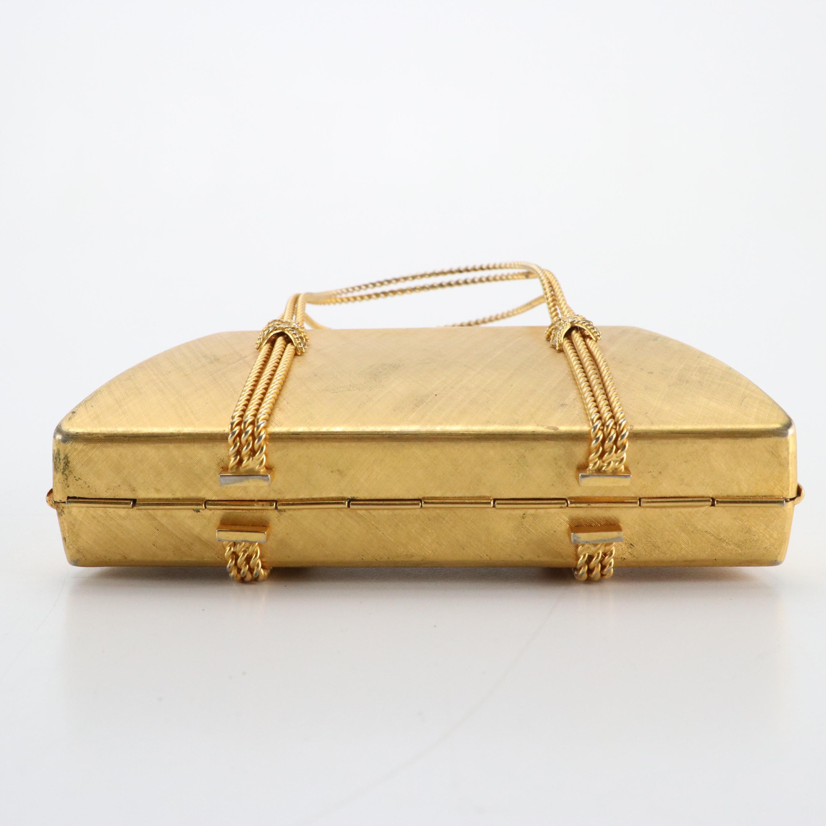 Japanese Saga-Nishiki Brocade Bag with Other Petit Point, Beaded, Metal Purses