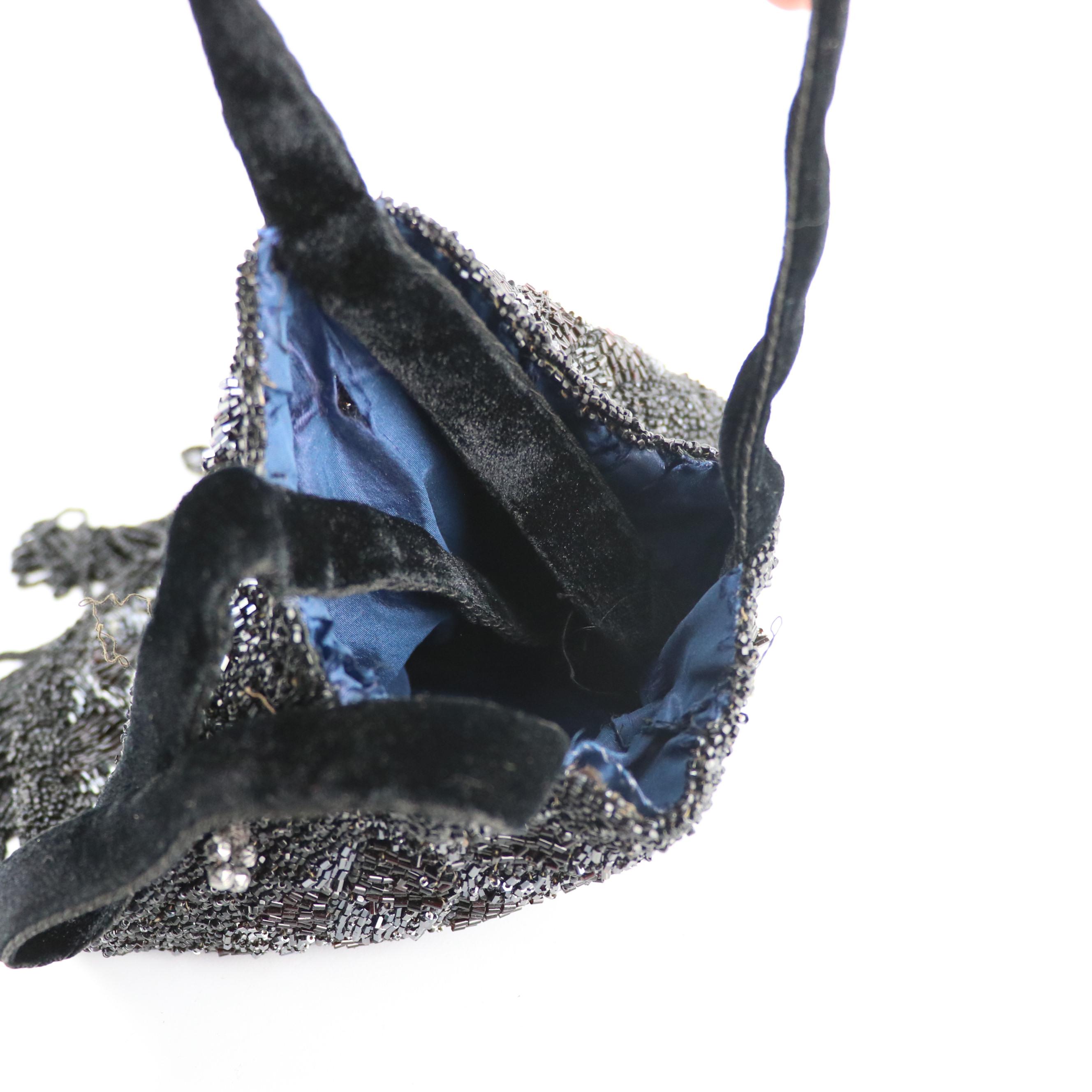 Japanese Saga-Nishiki Brocade Bag with Other Petit Point, Beaded, Metal Purses