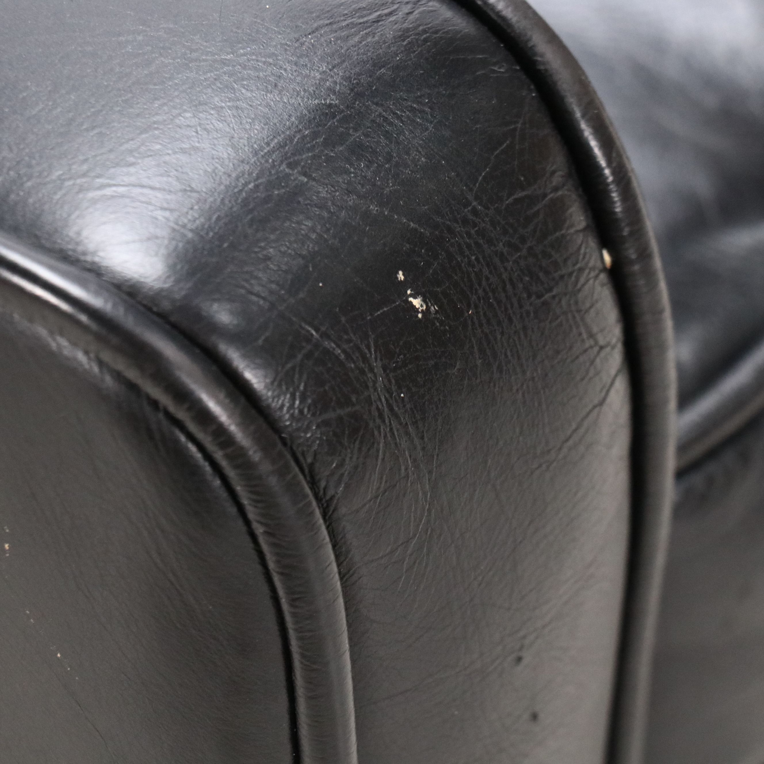 Woodworth Wooden Industries Mid Century Modern Faux Leather Armchair