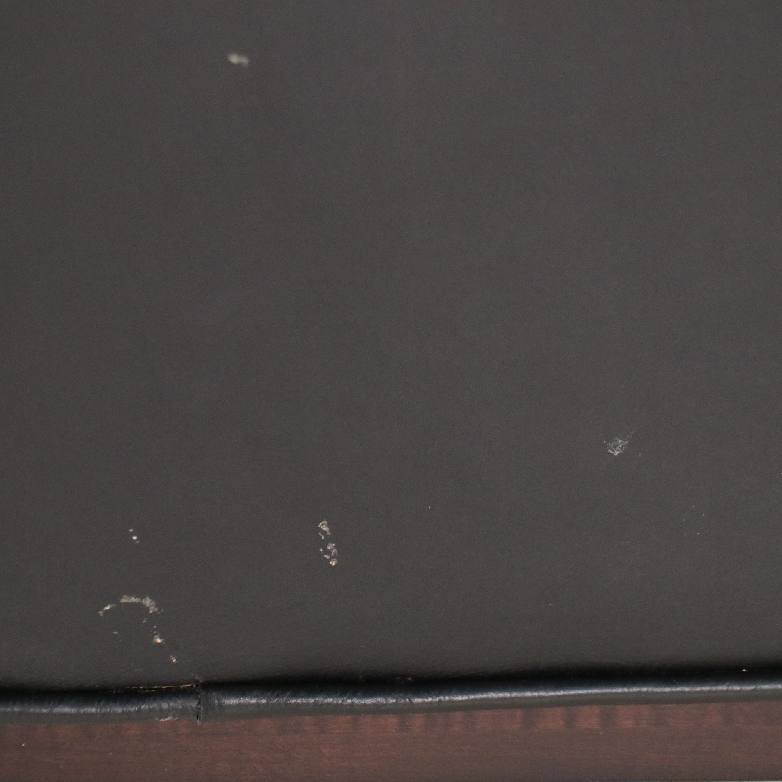 Woodworth Wooden Industries Mid Century Modern Faux Leather Armchair