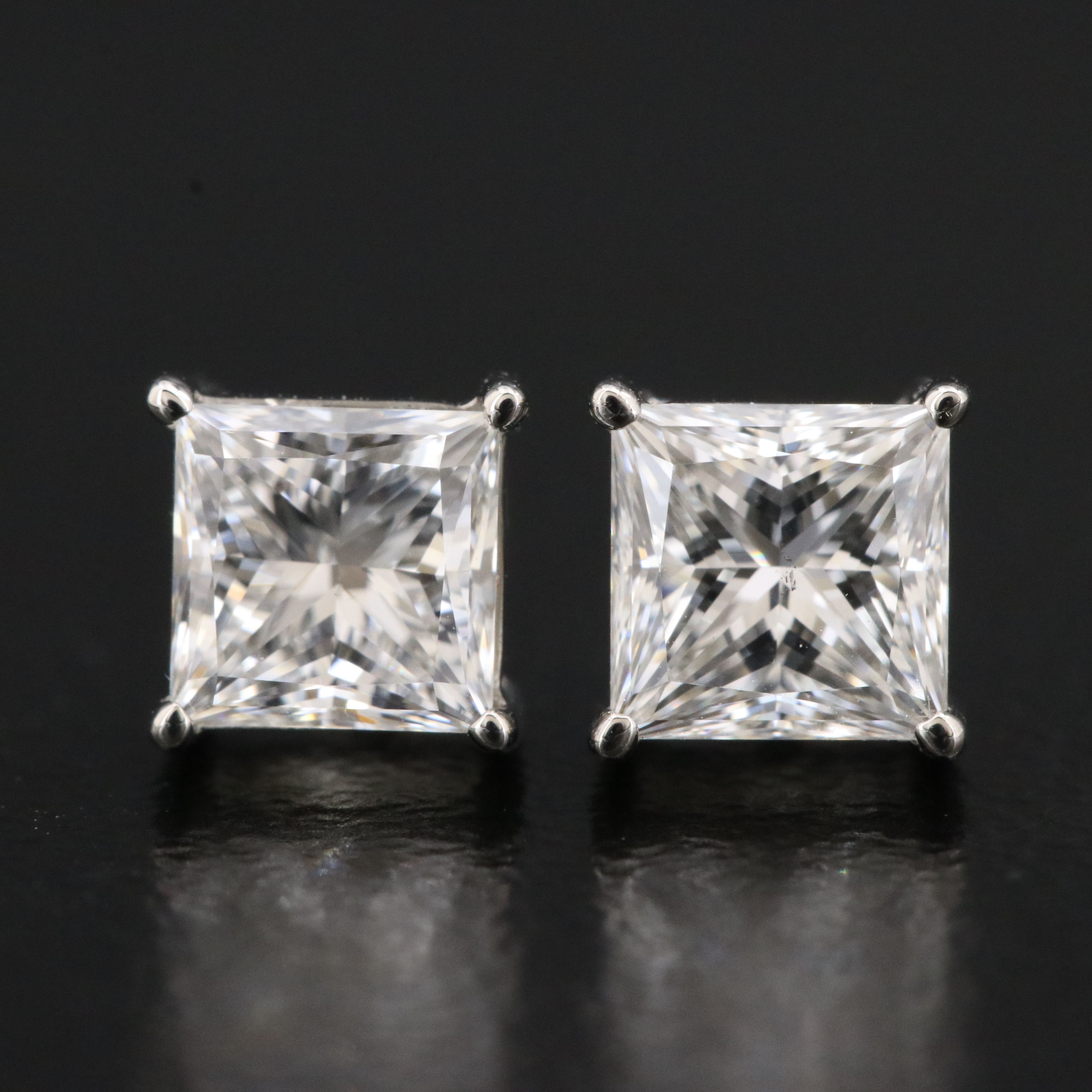 Platinum 1.02 CTW Diamond Stud Earrings with GIA Reports