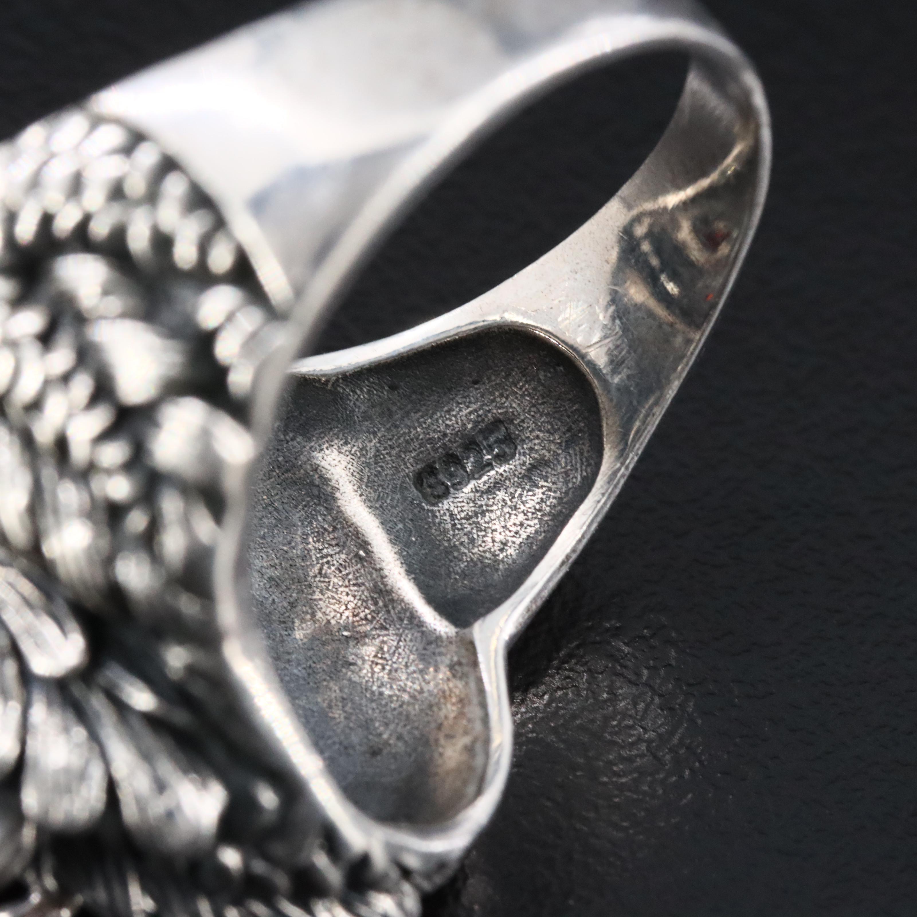 Sterling Garnet Dragon Ring